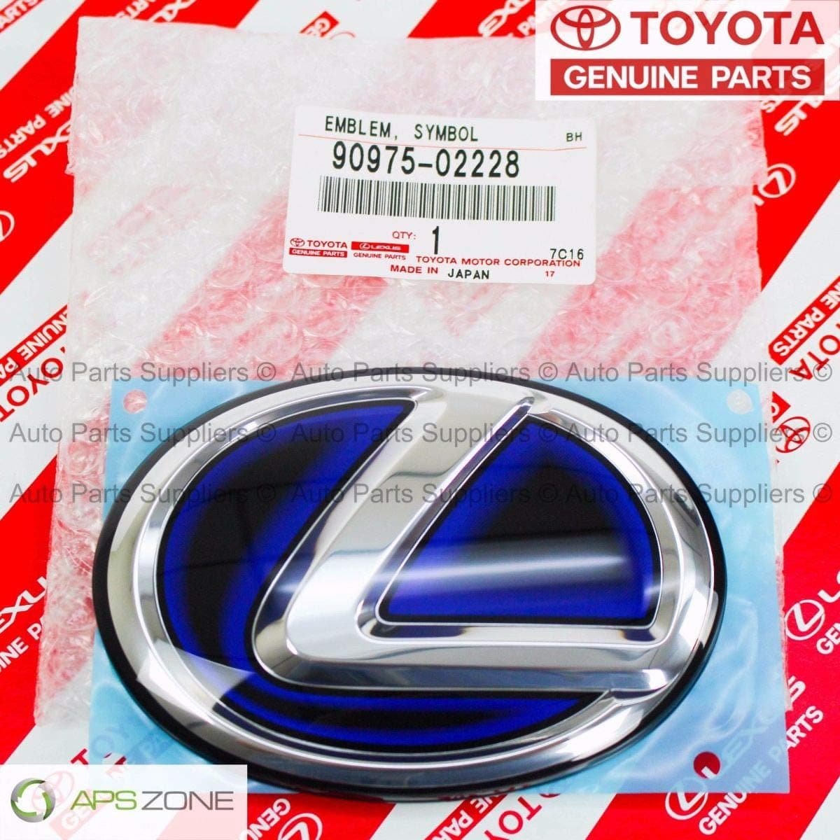 Toyota Genuine Parts 90975-02228 Blue "L" Lexus Rear Hatch Emblem