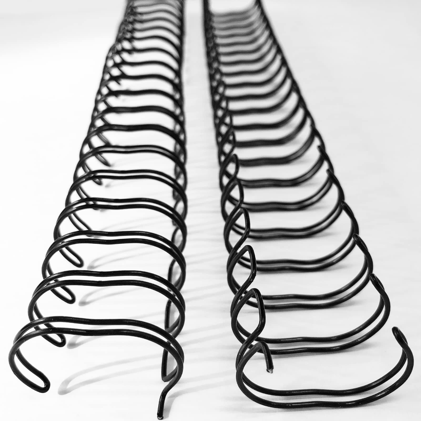 - 50 Pack Double Loop Wire Binding Spines, 1Inch Binding Wire for Letter Size, 2:1 Pitch, 220 Sheet Capacity, 21-Loop, Black, for Students and Coworkers