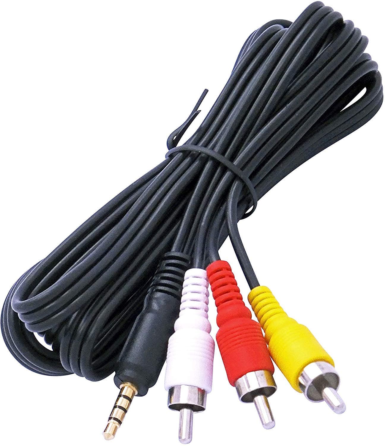 RND Power Solutions Extra long 6feet Audio Video (AV) for camcorders including: Sony (VMC20FR) JVC (Everio Picsio Series) Panasonic and Samsung