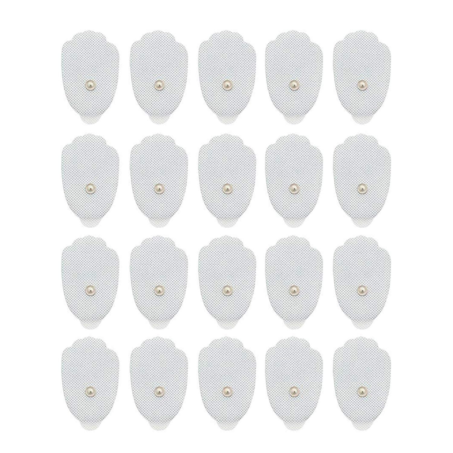 TENS Unit Replacement Electrode Pads - Replacement Electrode Gel Pads Accessories for TENS Unit Reusable Self-Adhesive Snap on 3.5mm TENS Unit Electrode Pads Pack of 20(10Pairs)