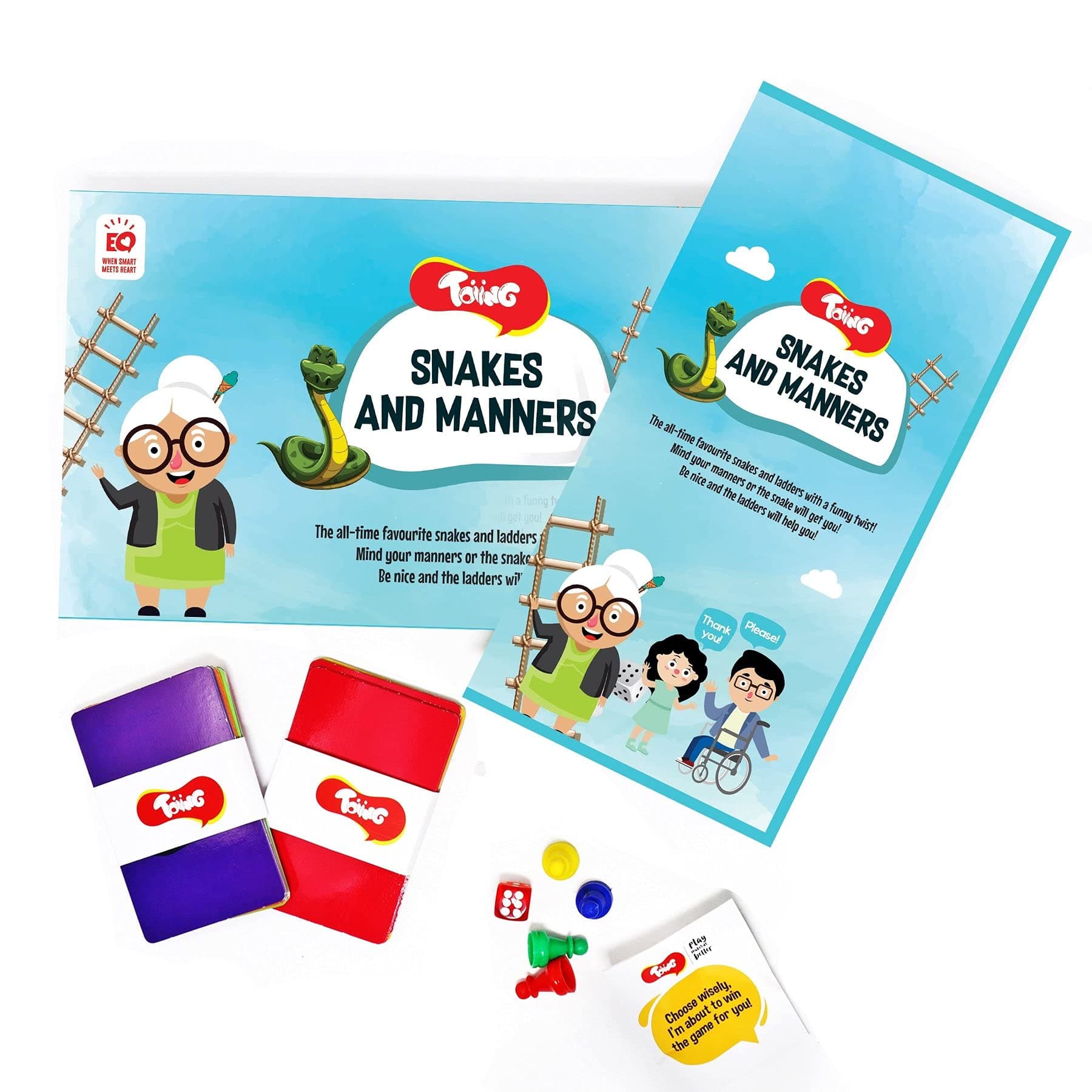 Toiing Snakes and Manners | Learn Good Habits and Manners | Snakes and Ladders Game with a Twist | Learning Family Board Game | Birthday Gift for Kids Age 4 to 8 Years