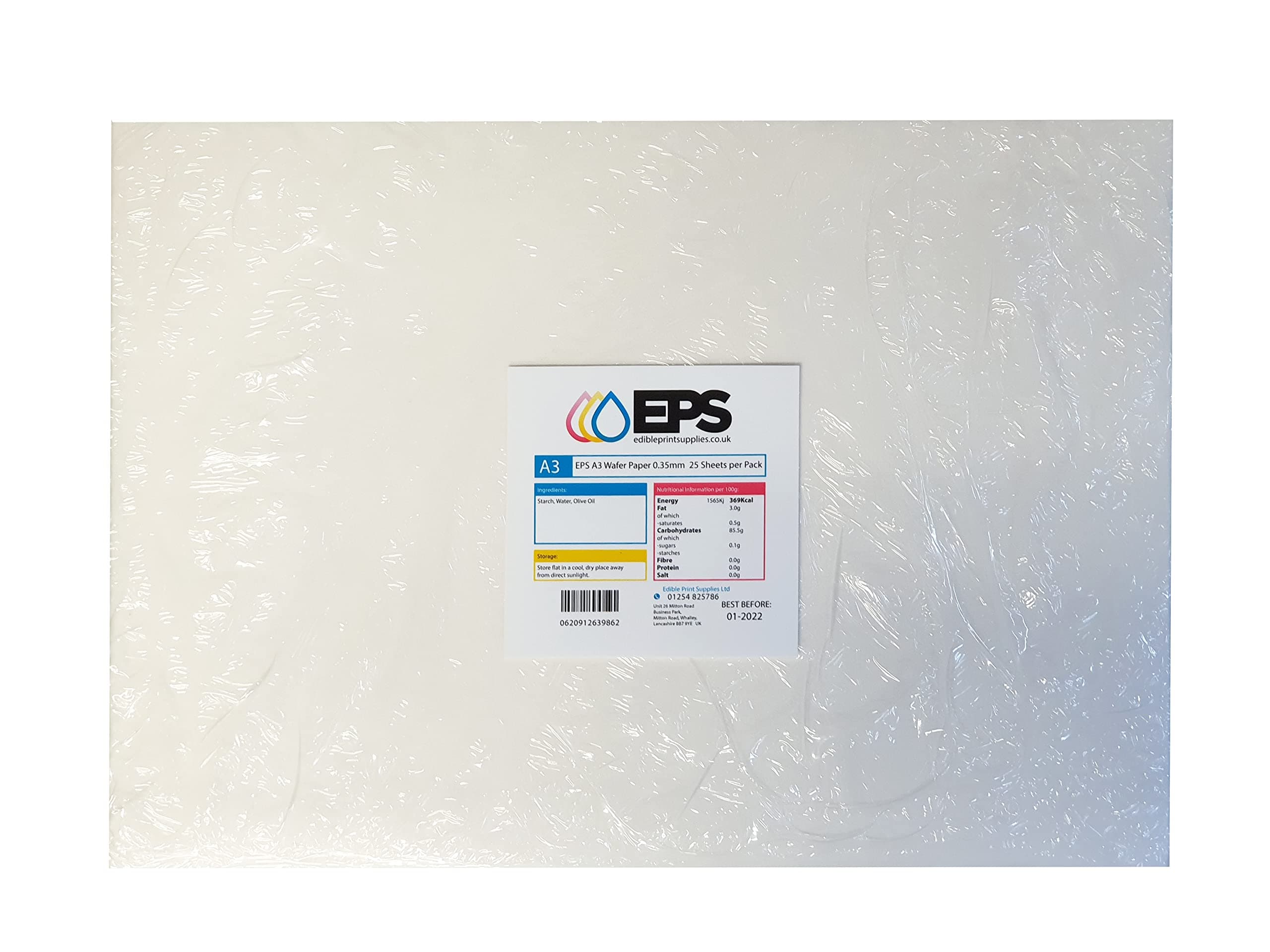 A3 EPS Edible Wafer Paper (Rice Paper) - 25 Sheets per Pack - for Edible Printing & Cake Decorations