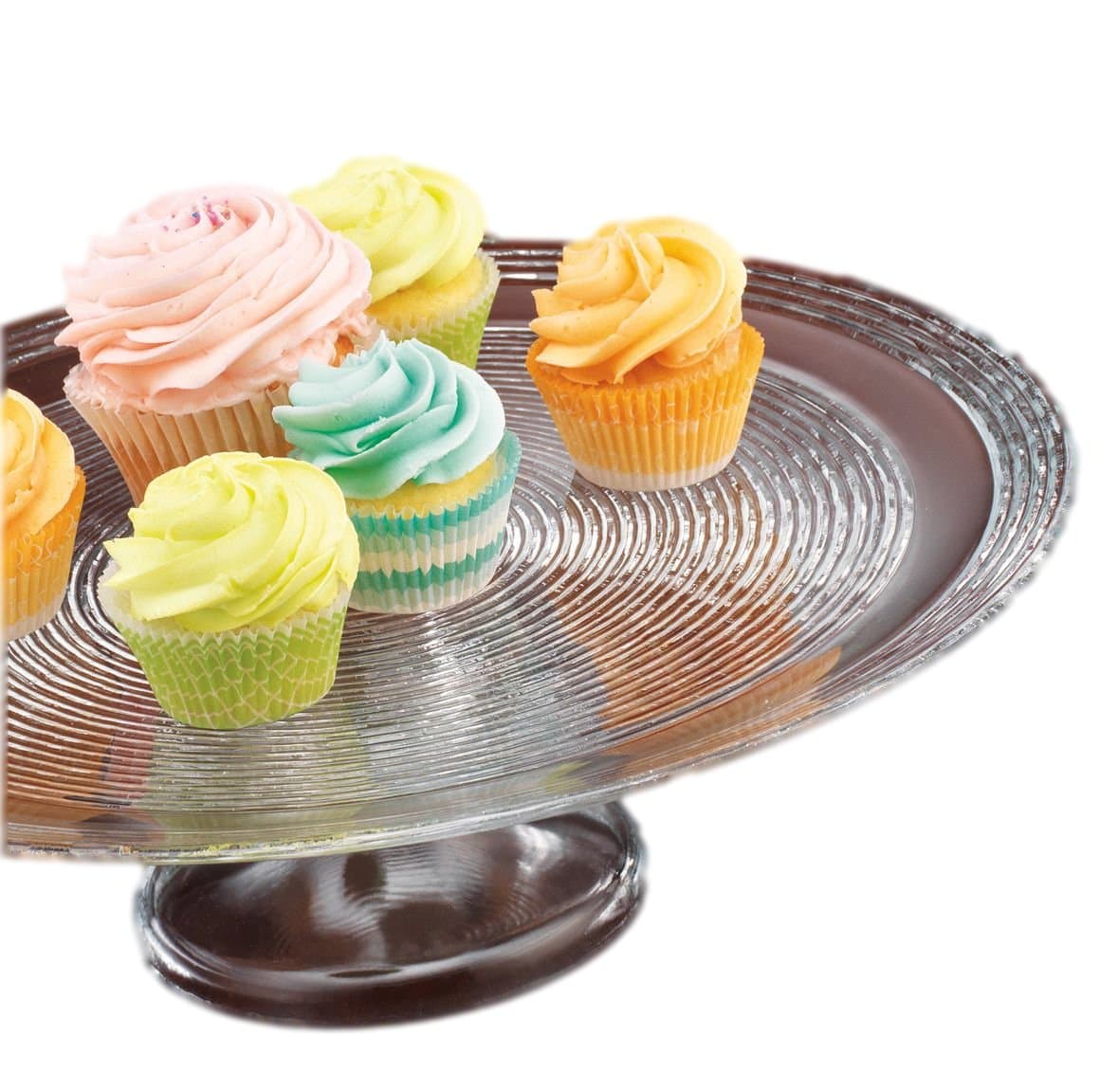 Elegant Clear Glass Cake & Cupcake Stand Rings Design ~ Footed Dessert Display Cake Plate Party Centerpiece