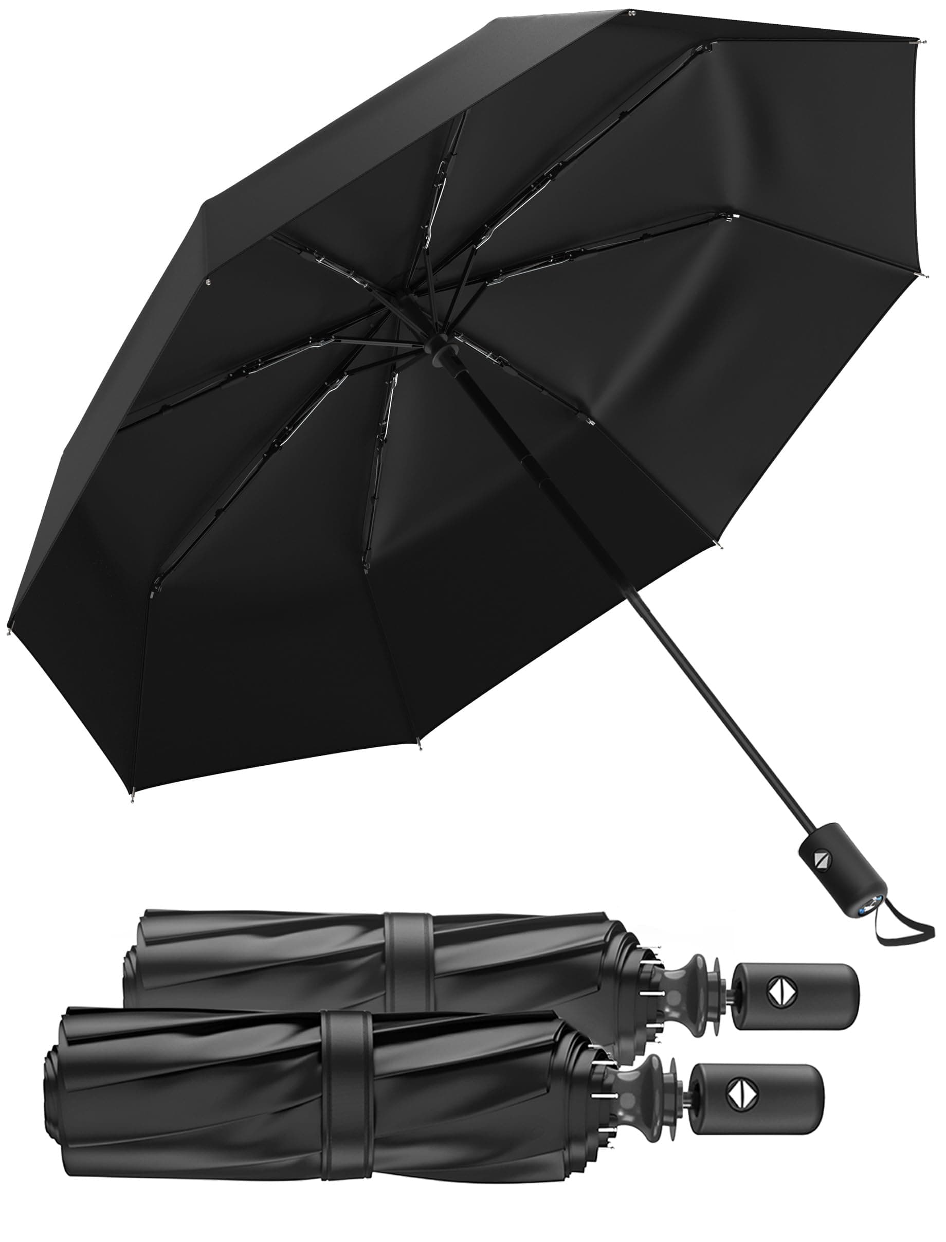 Rain-MateWindproof Compact Umbrellas for Rain - Strong Reinforced Fiberglass Rib Design & Auto Open & Close - Portable Folding Travel Umbrella - Lightweight & Packable for Women & Men, Easy CollapseGlobal Recycled StandardGlobal Recycled StandardGlobal Recycled Standard