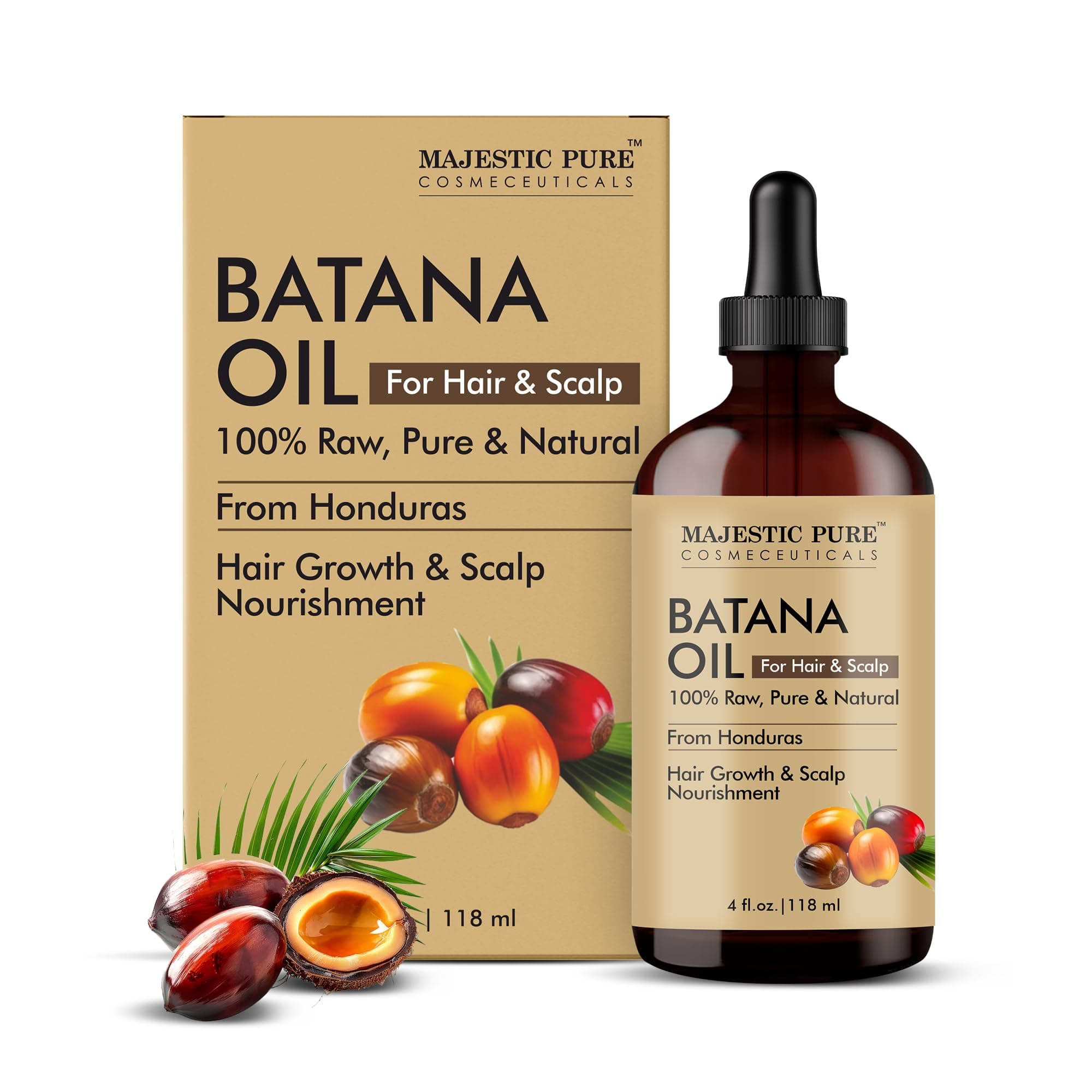Batana Oil for Hair Growth | Moisturizes Scalp & Hair | Nourishing & Volumizing | 100% Pure & Natural | PETA Certified | 118 ml