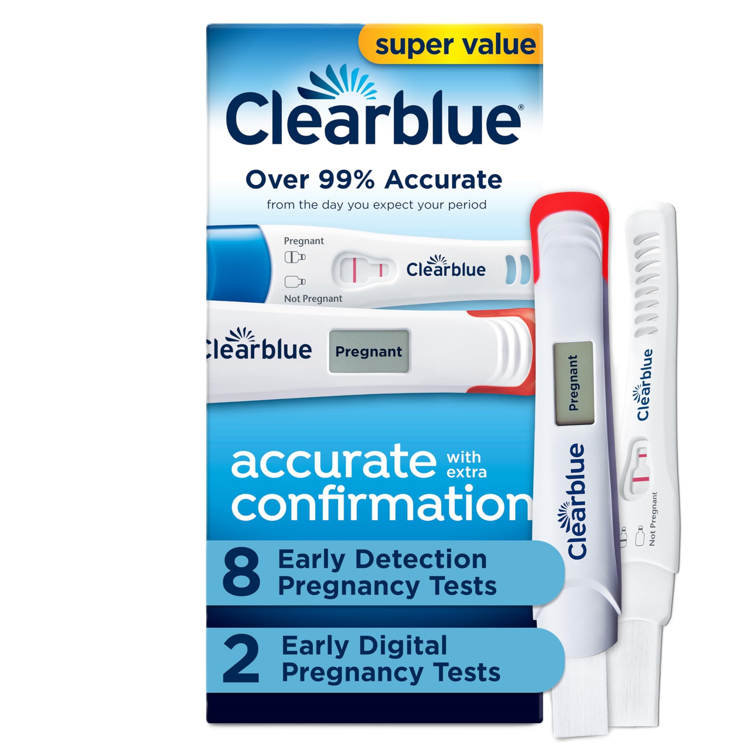 Early Pregnancy Test Kit, at-Home Pregnancy Test Kit for Women, hCG Hormone Pregnancy Tests with Easy-to-Read Results, 10 Tests