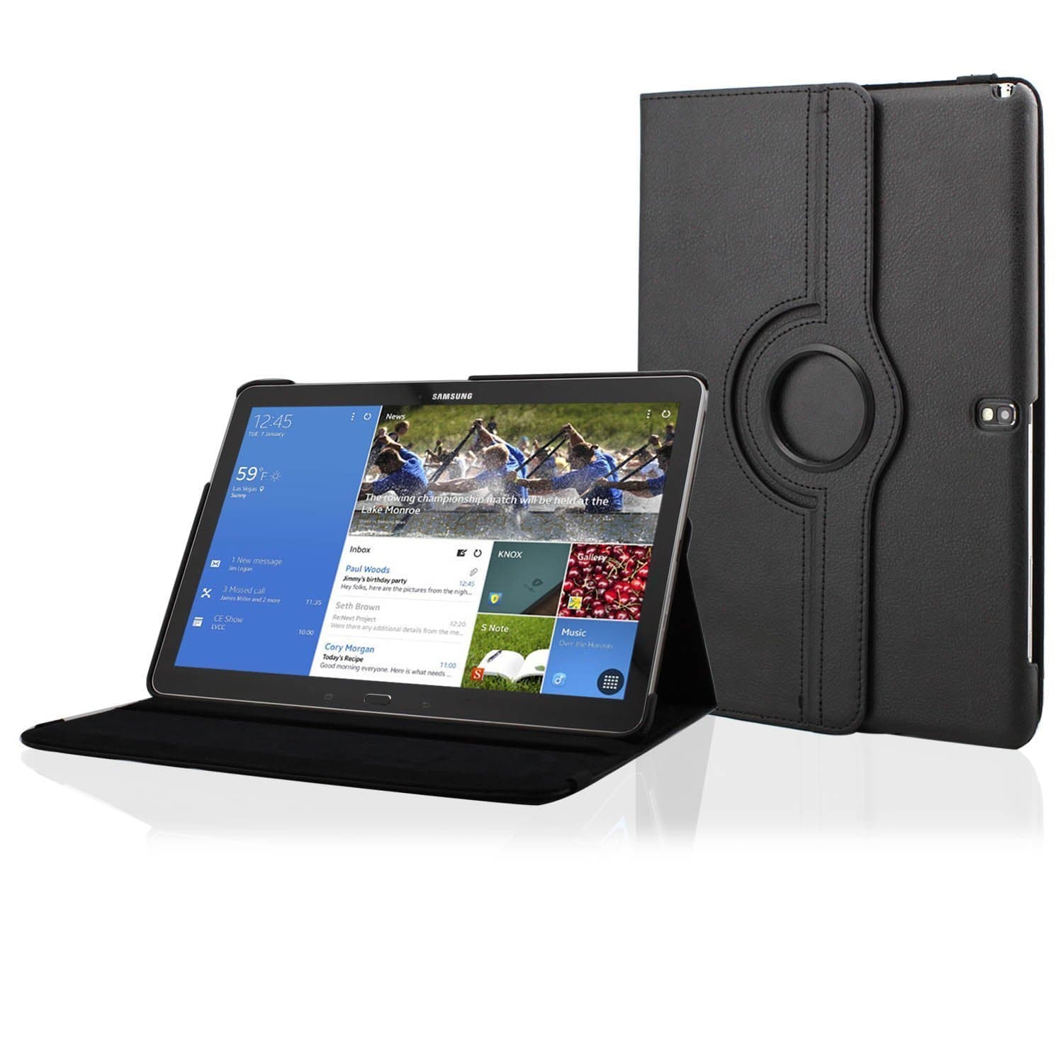 Galaxy Galaxy Note Pro 12.2 Case, Desoon 360 Degree Rotating Folio Smart PU Leather Cover Case for Samsung Galaxy Note Pro P900 P905 (12,2 inch)