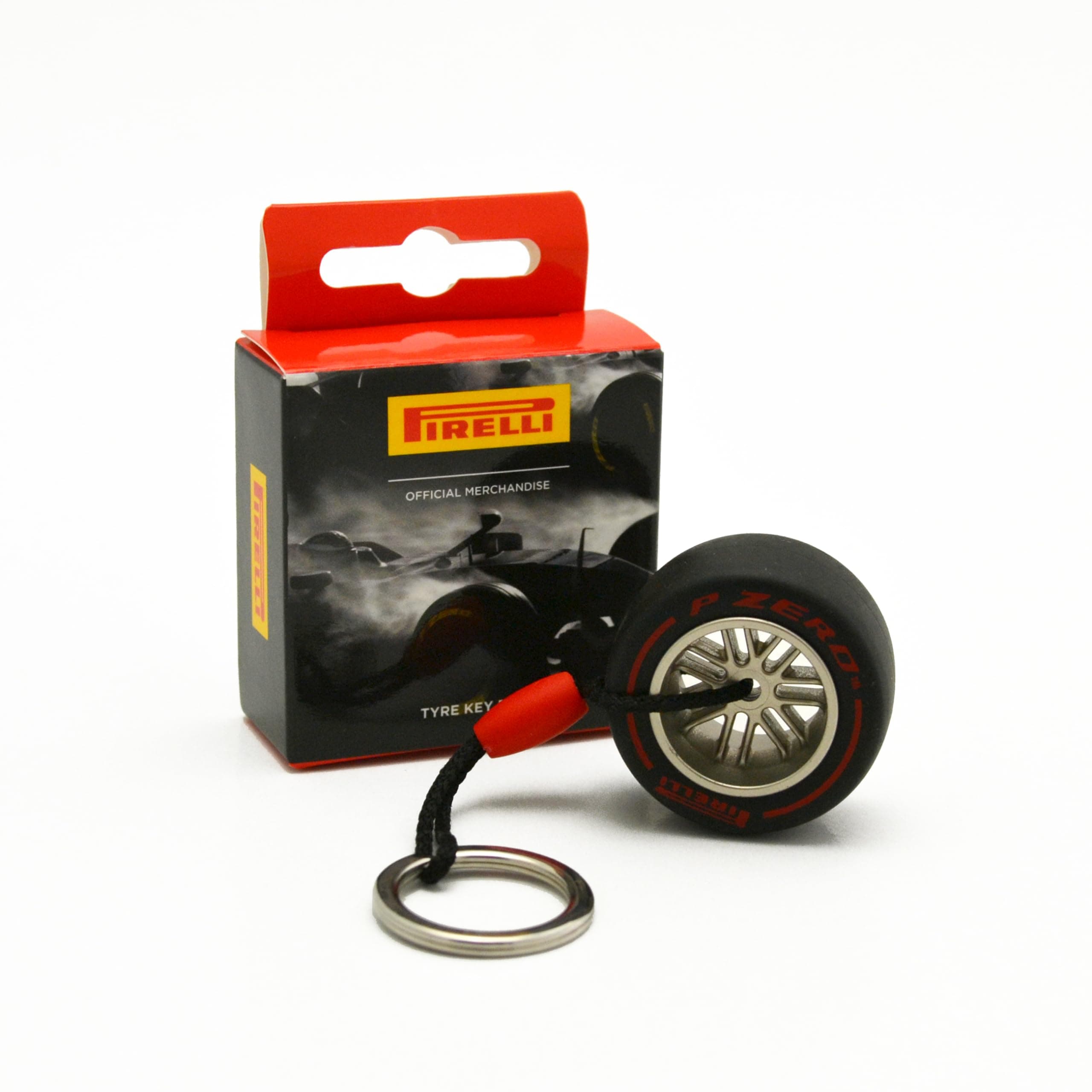 F1 Pirelli Motorsport Official Merchandise - Rubber Wheel Tyre Keyring Keychain - Slick Red Colour
