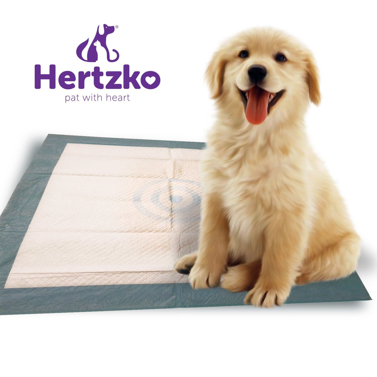 Hertzko 50 Large Super Absorbent Training Pads Pads for Dogs and Cats with Thick and Leak-Proof Liners !