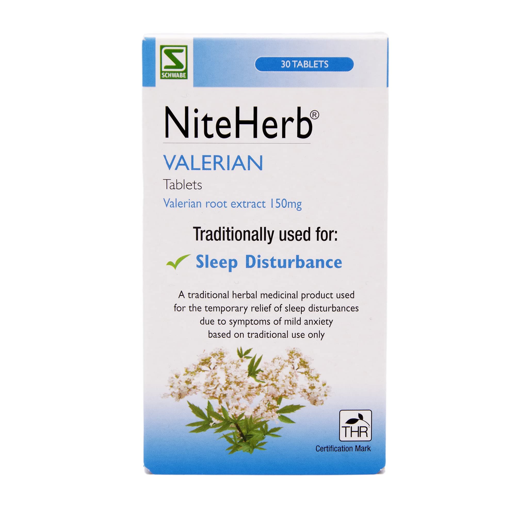 Pharma - Niteherb - Valerian Root Extract 150mg - Traditionally Used for Sleep Disturbances - Traditional Herbal Medicinal Product - 30 Tablets