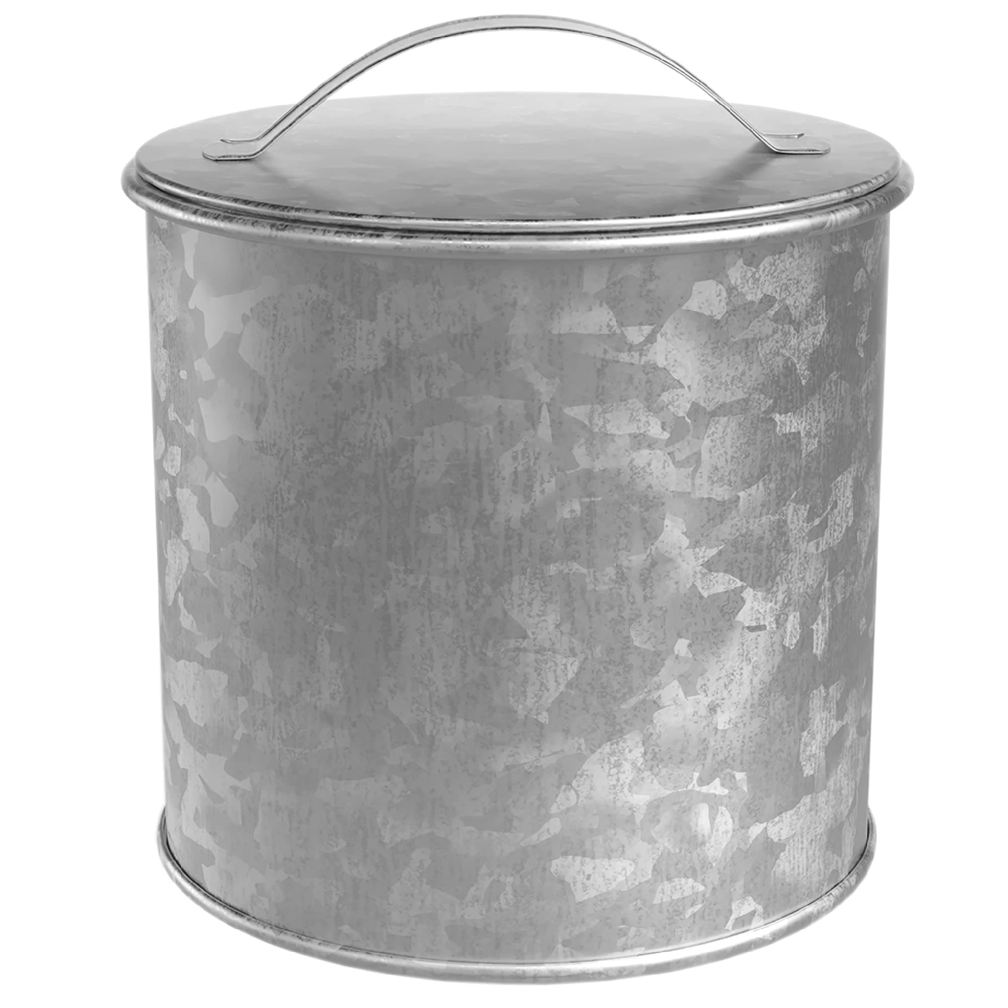 Amici Home Newport Galvanized Metal Canister | Dry Food Storage Container - 56 Ounce Capacity | Farmhouse Décor | Rustic Metal Canister for Kitchen Countertop (Silver)