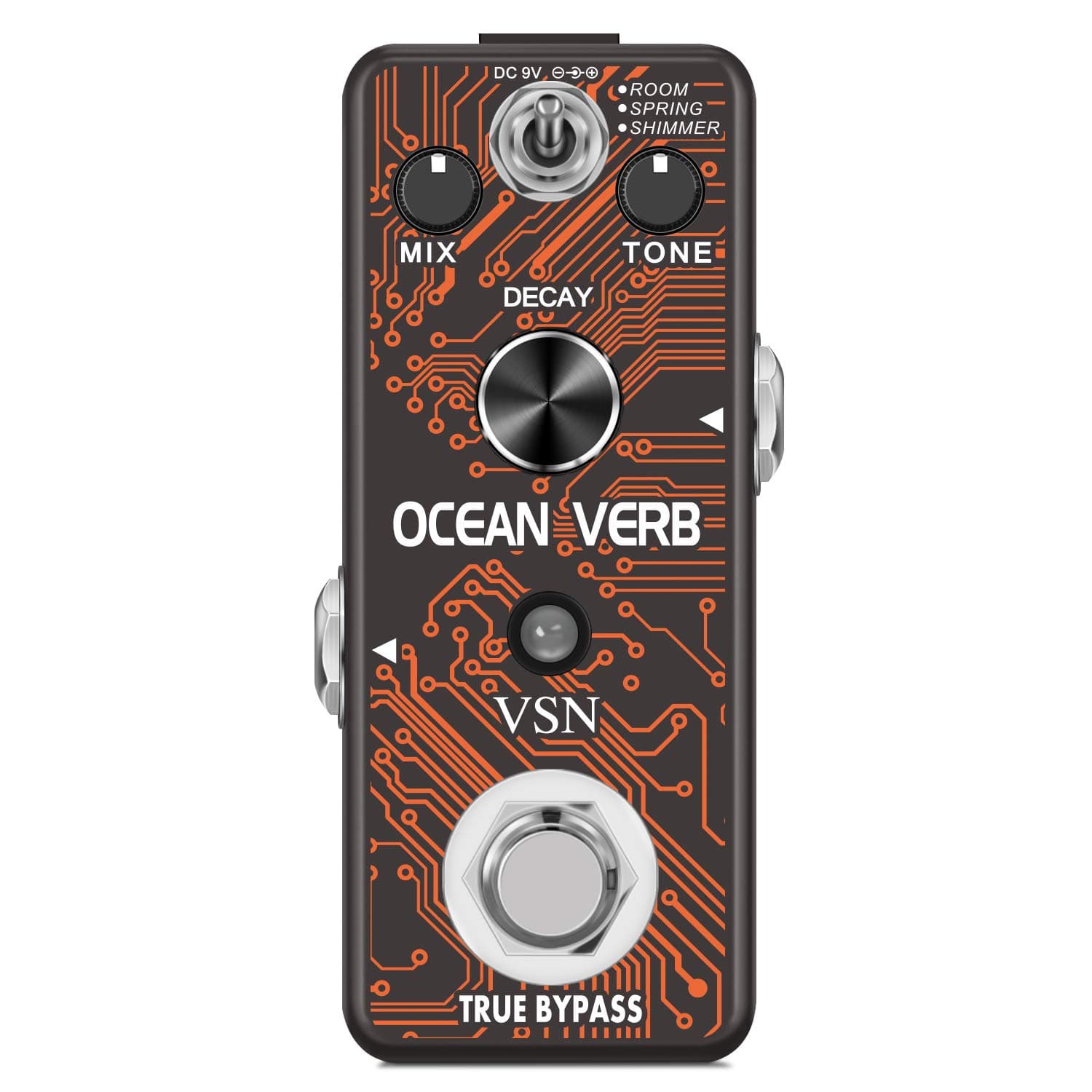 VSN Guitar Reverb Effect Pedal Digital Pedals Reverb Ocean Verb Effects Pedal Room/Spring/Shimmer 3 Modes for Electric Guitar Bass True Bypass …