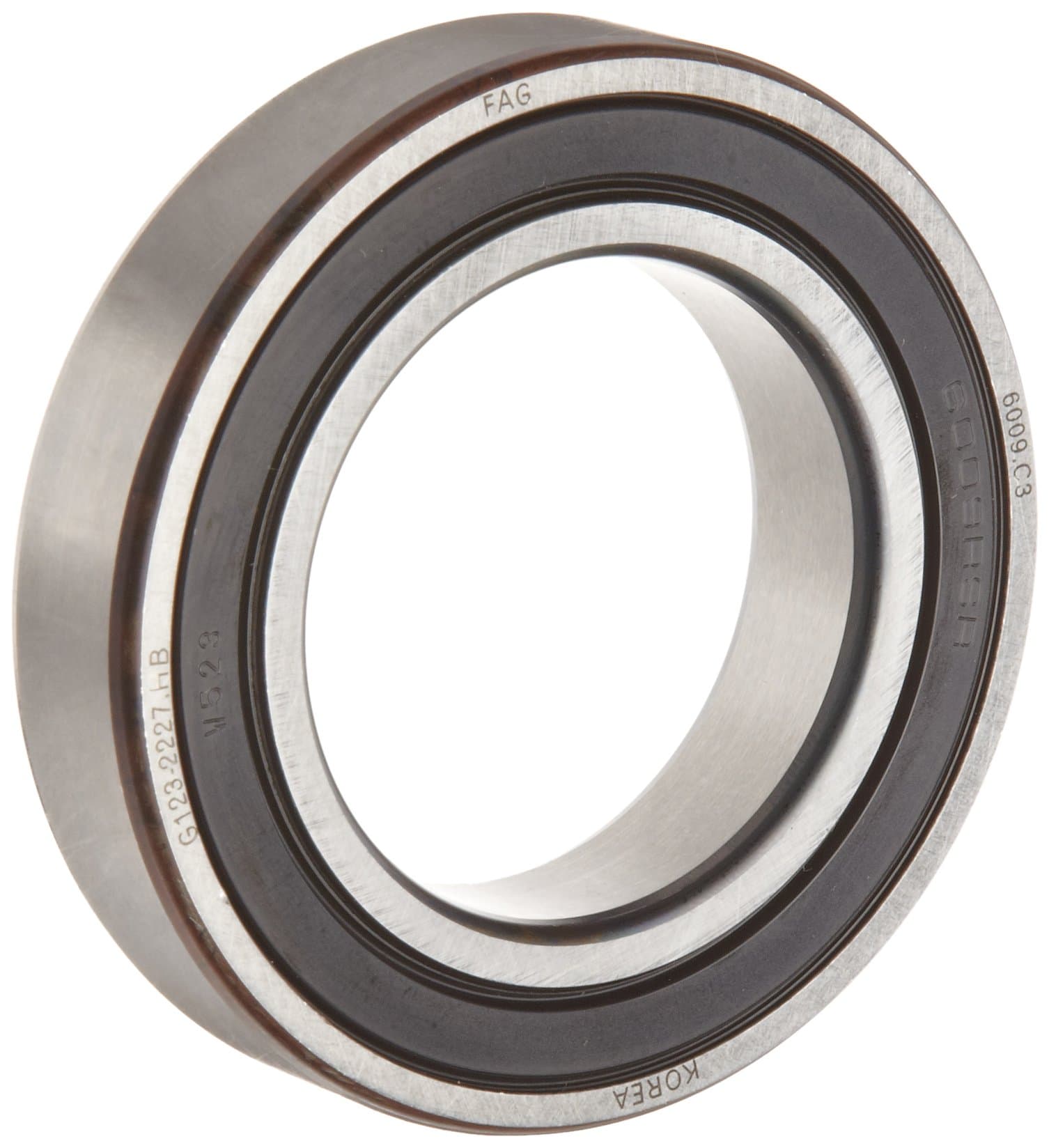 FAG 6004-2RSR-C3 Deep Groove Ball Bearing, Single Row, Double Sealed, Steel Cage, C3 Clearance, Metric, 20mm ID, 42mm OD, 12 mm Wide 12000rpm Maximum Rotational Speed, 1120lbf Static Load Capacity, 2100lbf Dynamic Load Capacity
