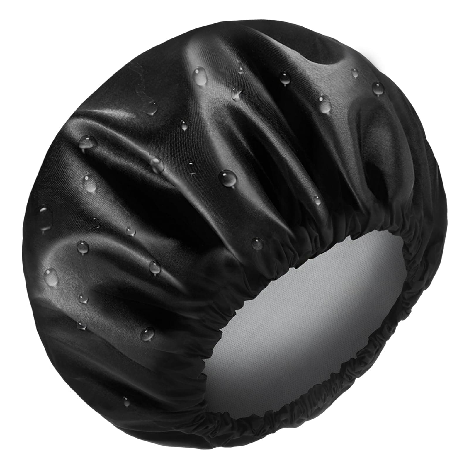 Aquior Shower Caps, Reusable Shower Cap for Women, Double Layer Waterproof Hair Cap, Large Size for All Hair Lengths,for Girls Spa Home Salon Use (Black)