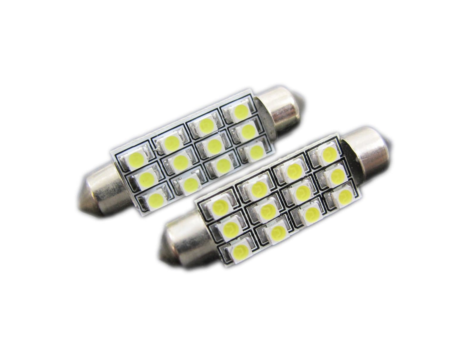 JLC 12-SMD D42 Festoon Light Bulbs - 1210 SMD LED Chips - Brilliant Red