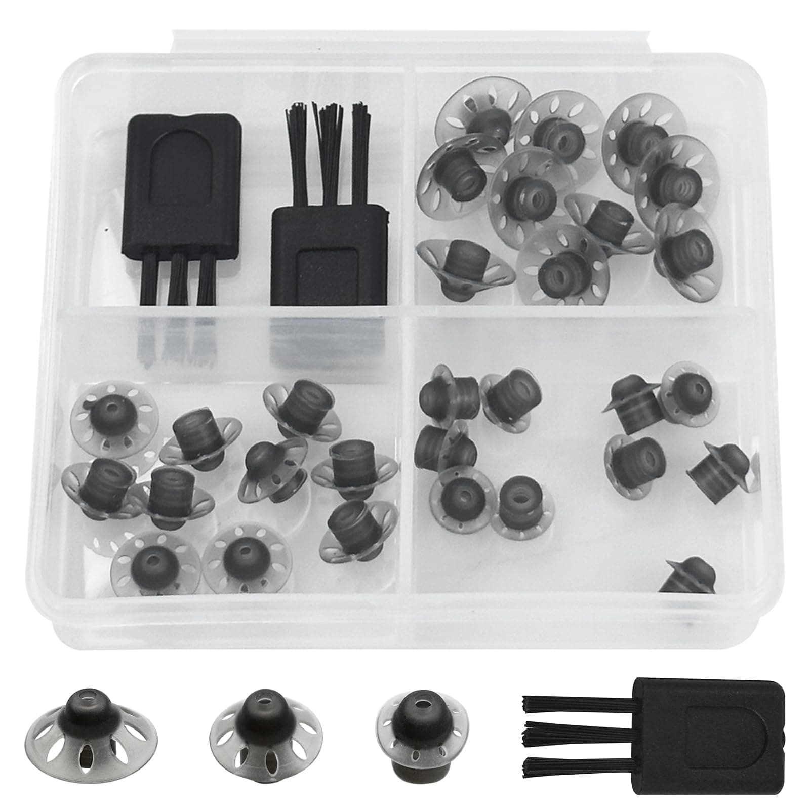 30Pcs Hearing Aid Domes,Soft Silicone Hearing Aid Open Domes, Washable Replacement Hearing Aid Ear Tips, Hearing Aid Accessories Parts for Seniors with Hearing Loss (10mm/8mm/6mm)