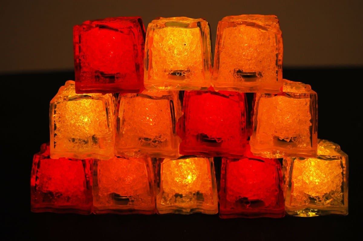 Litecubes Brand 3 Mode Jewel Color Tinted Fire Pack LED Lighted Ice Cubes (12)