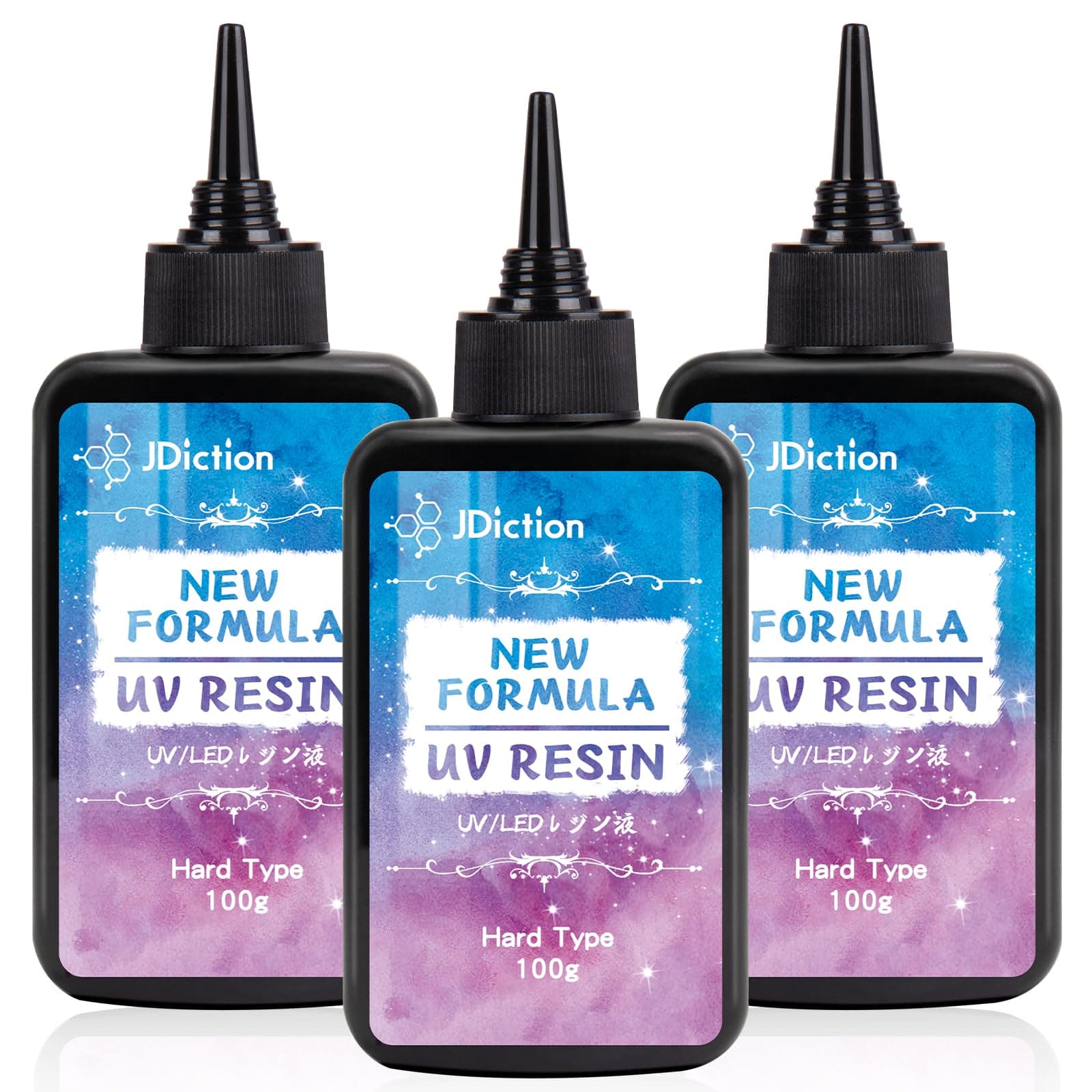 JDiction UV Resin 300g, Super Crystal Clear UV Resin Solar Cure Sunlight Activated Hard Resin Kit for Jewelry Making, Casting and Coating, DIY Crafts