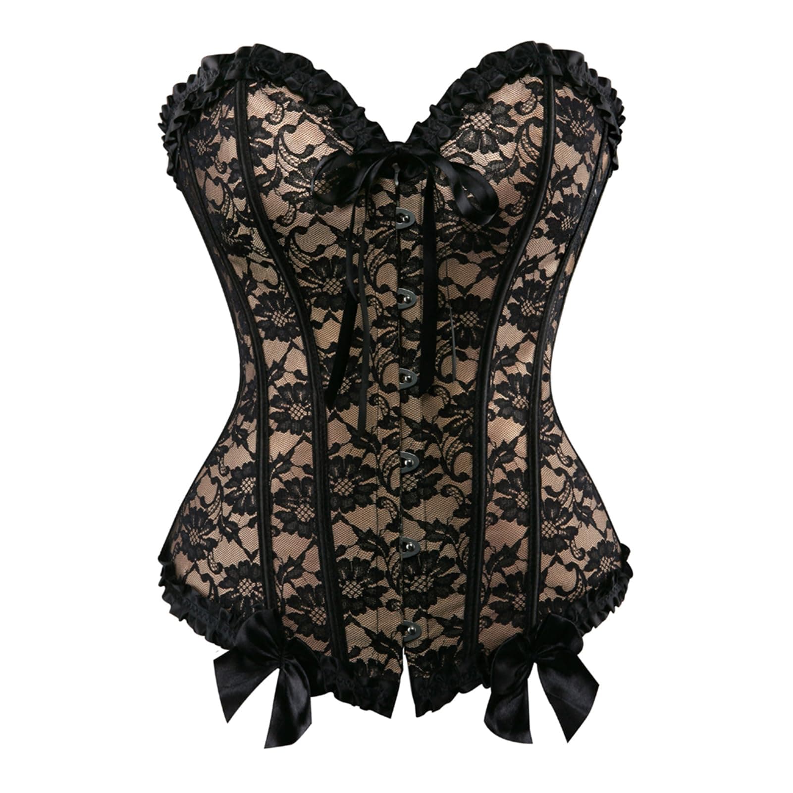 Zhitunemi Corsets For Vampire Costume Women: Floral Bustier Corset Tops For Women - Burlesque Moulin Rouge Costumes