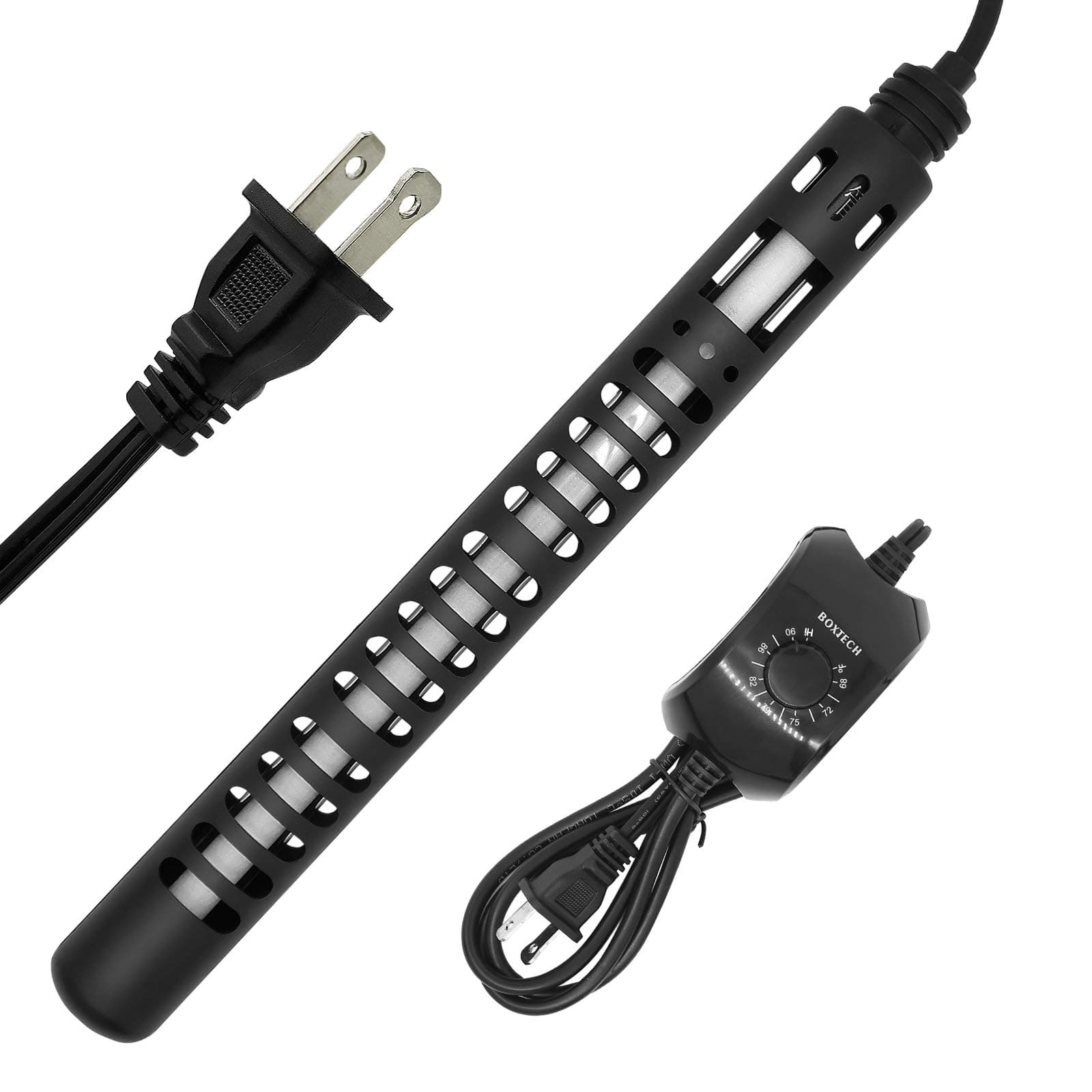 boxtech Aquarium Heater, 50W/100W/300W Explosion Proof Submersible Thermostat with Adjust Knob and 2 Suction Cups Suit Marine Saltwater and Freshwater (300w Suit for 55-80 Gallon)