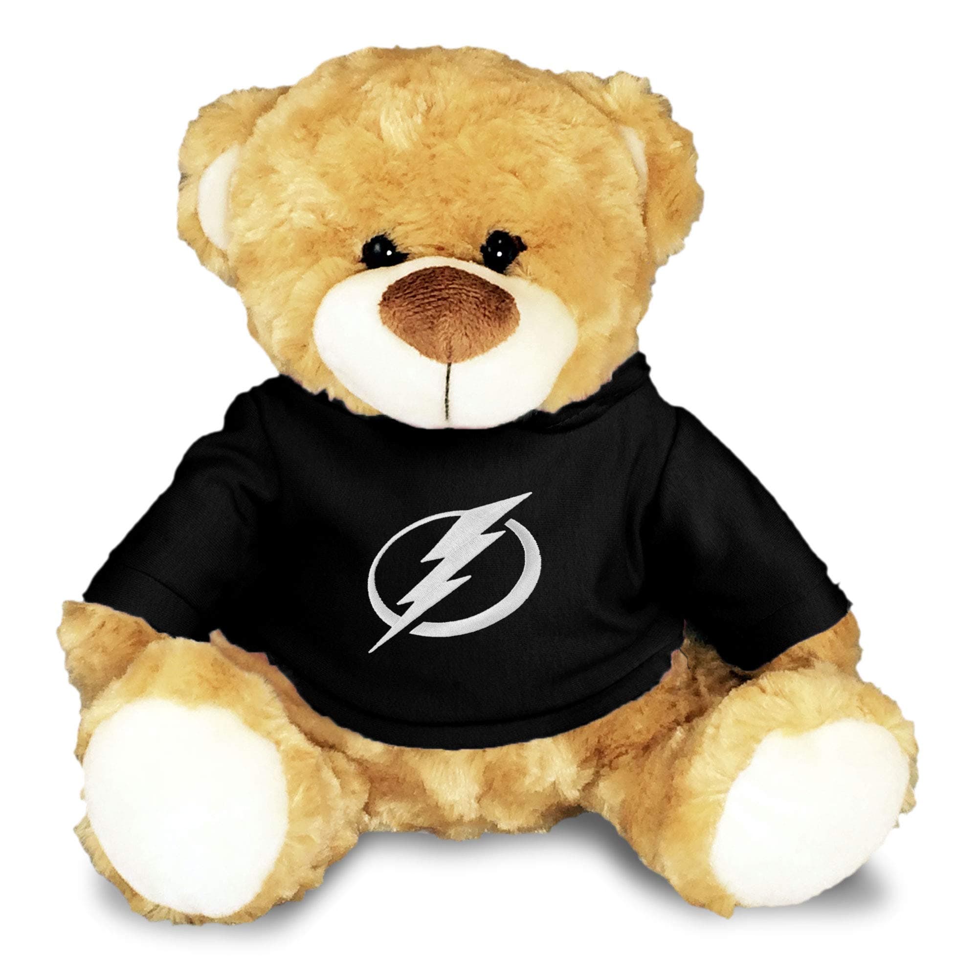 Tampa Bay Lightning Baby Plush Bear - Personalized Teddy Bear with Baby Name Embroidery and Official NHL Logos, 100% Polyester, Removable Hooded Sweatshirt, 10β Personalized Stuffed Animal (Black)