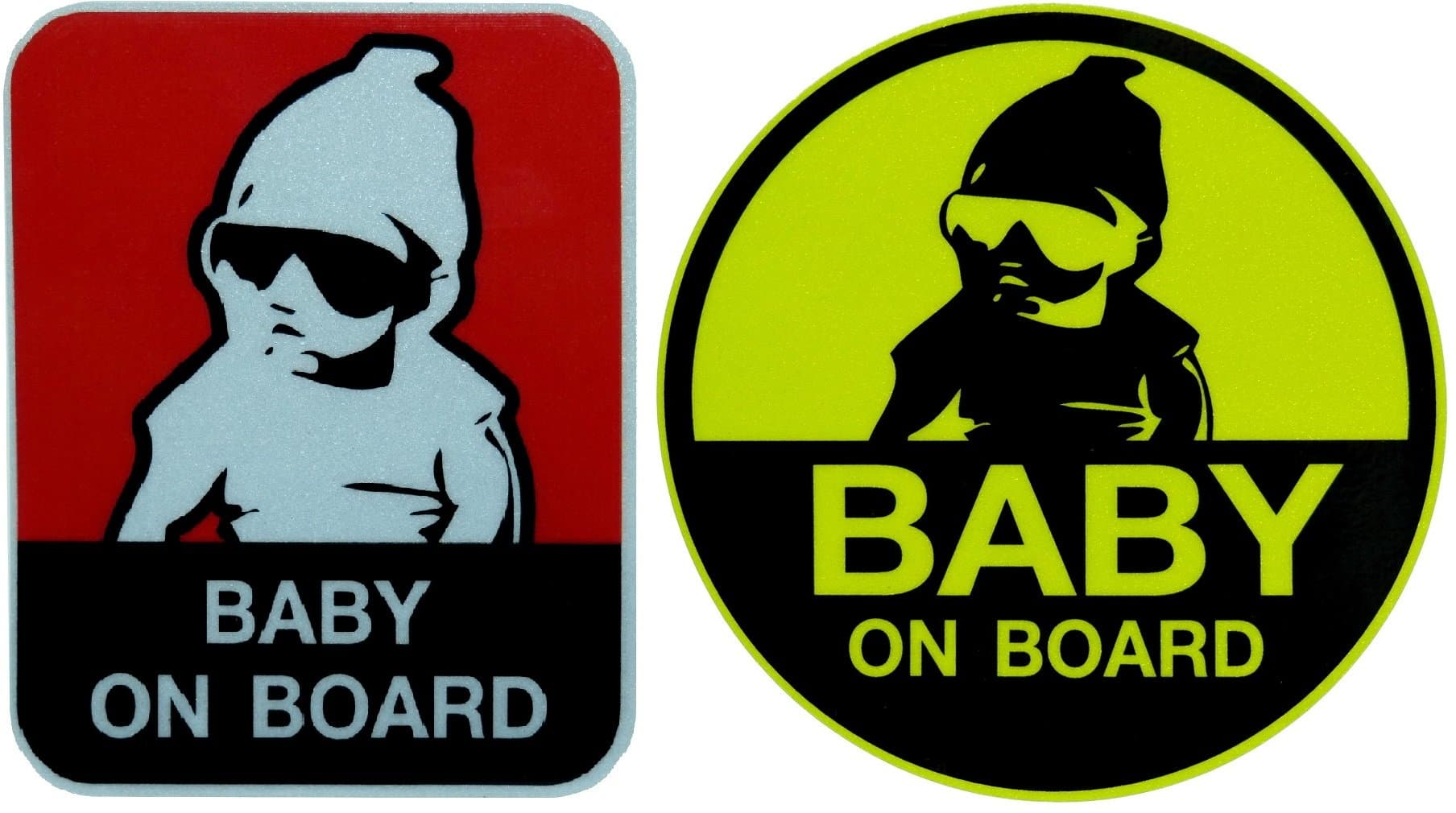StickerAlive Little Baby on Board Decal Stickers Safety and Funny Reflective Car vinyl Sticker Warning Sign, 2Pcs.
