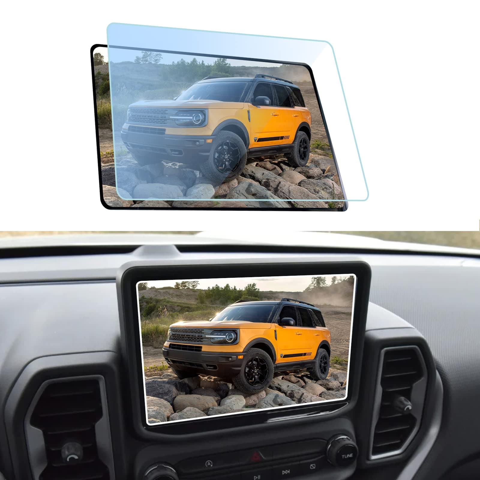 GFJNFG Bronco Sport Tempered Glass Screen Protector for 2023 2022 2021 Ford Bronco Sport 8 Inch Touchscreen Sync 3 Navigation 9H Hardness Anti-Explosion