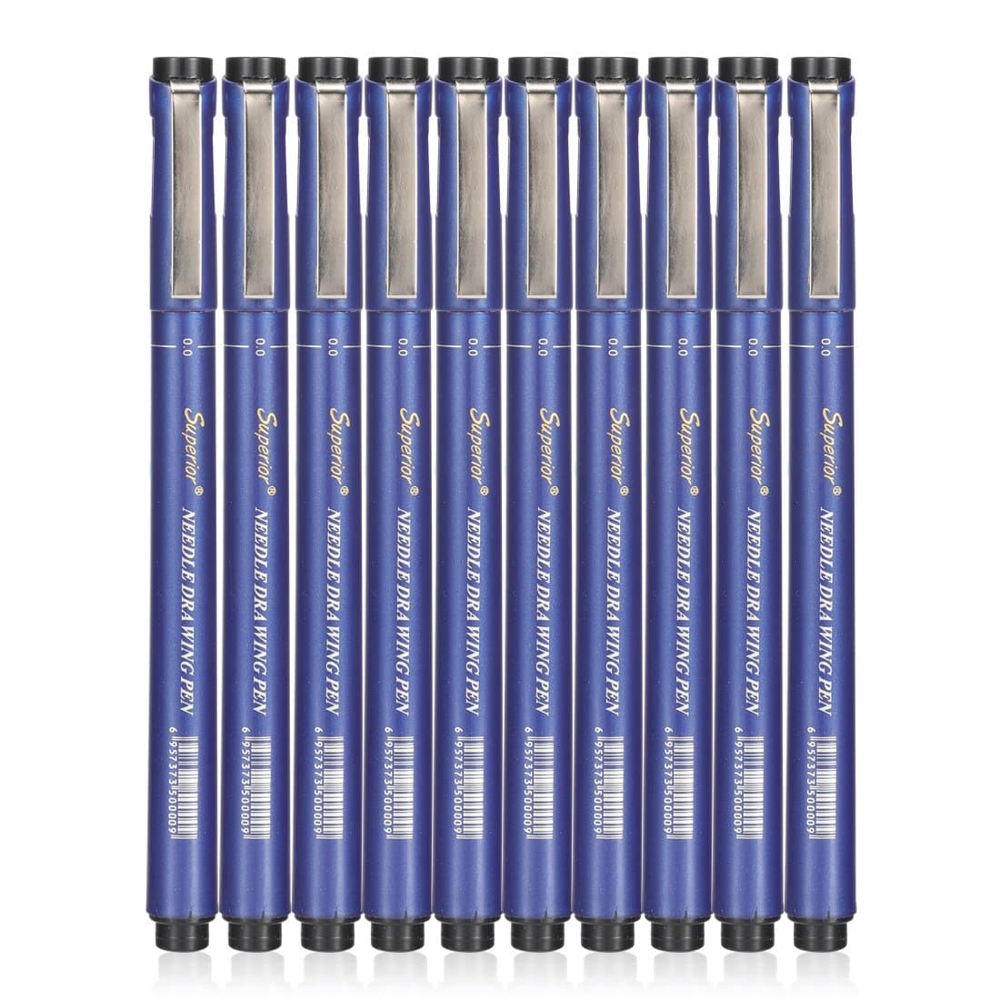 Huhuhero Fineliner Pen Set Black Ink, Fine Line Drawing Pen, Micro Fine Point Markers Perfect for Scrapbook, Planner, and Bullet Journal Art Projects, Set of 10