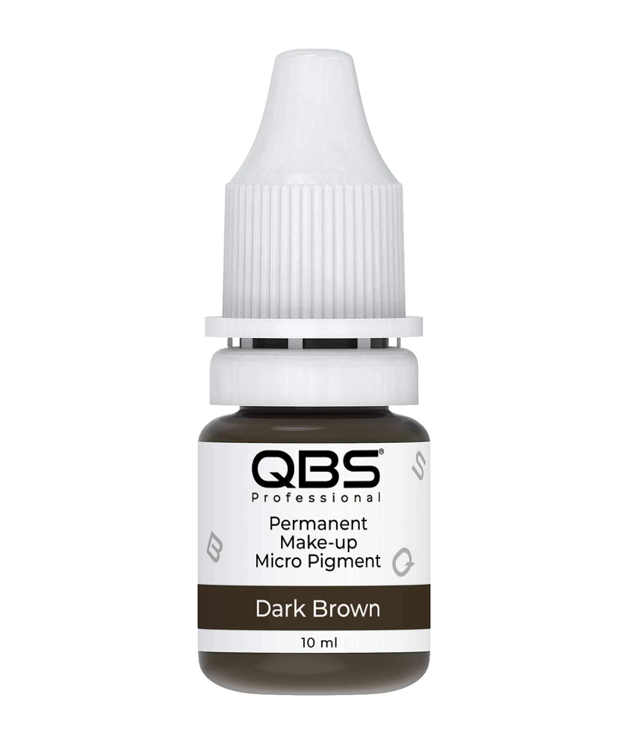 QBS MICROBLADING Pigments for Eyebrows 10ML | Machine & Hand Use | Choice of 9 Colours | SPMU Products (Dark Brown)
