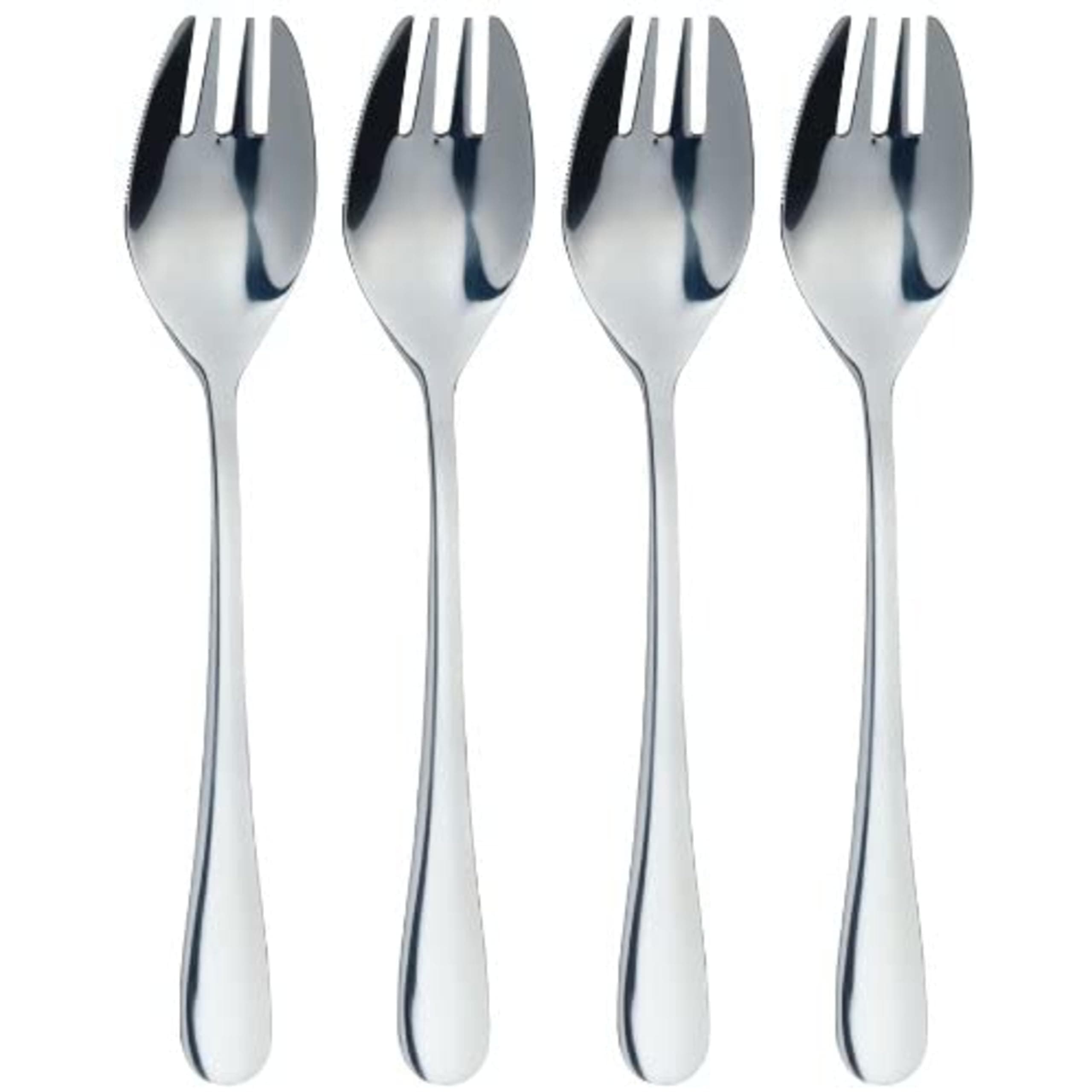 4-Piece Stainless Steel Spork Set, Cutlery, 17 cm, Silver