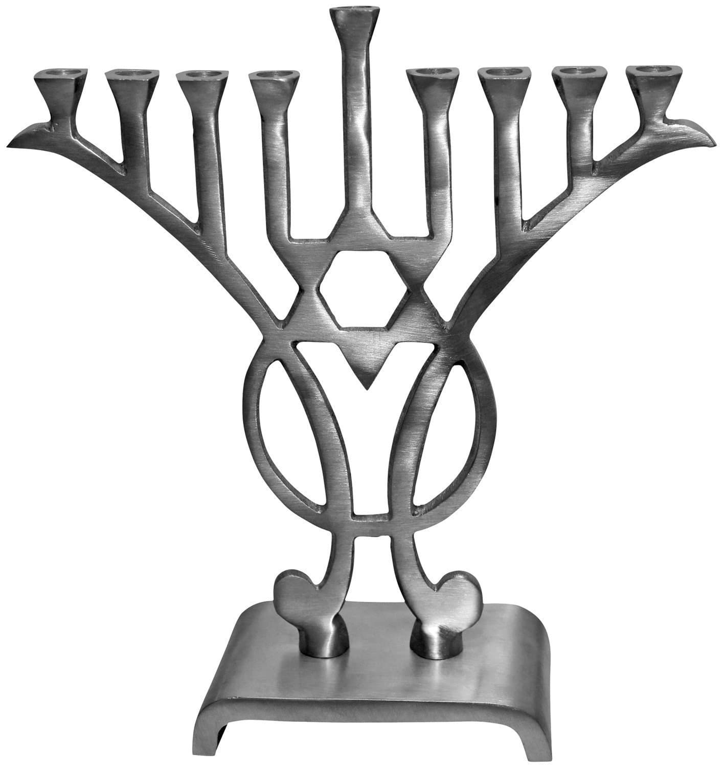 Beautiful Pewter Hanukkah Menorah