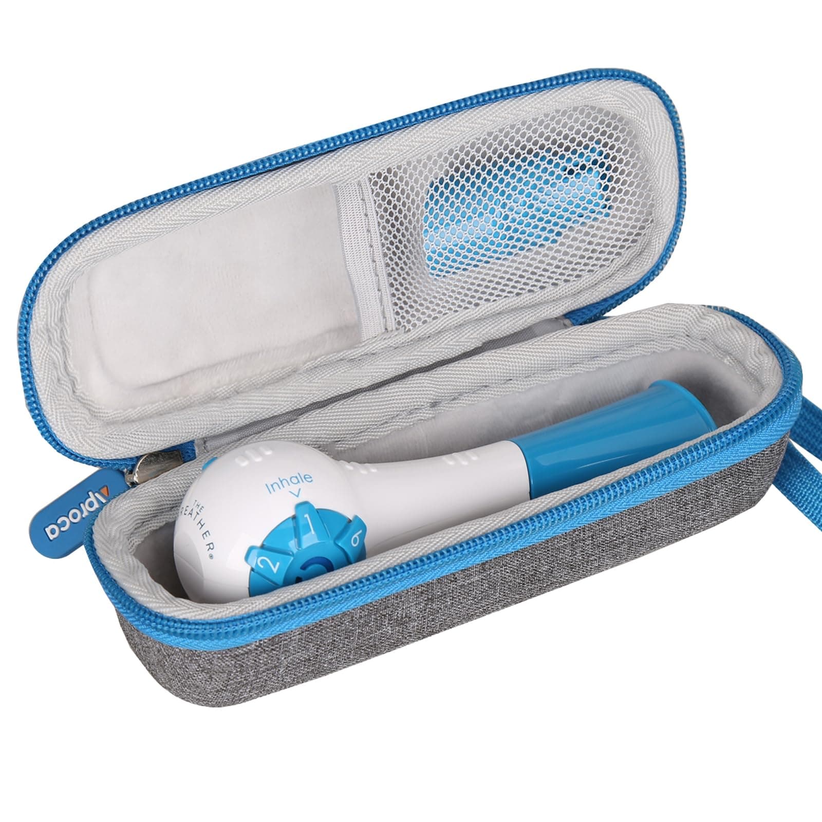 Hard Case Compatible with The Breather Inspiratory/Expiratory Respiratory Muscle Trainer, Portable Storage Bag for Accessories- Grey (Case Only)