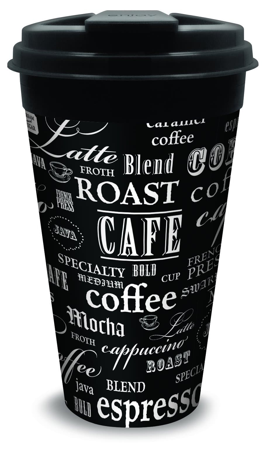 Word Cup Reusable Insulated Travel Mug, 16 Oz., Set of 25