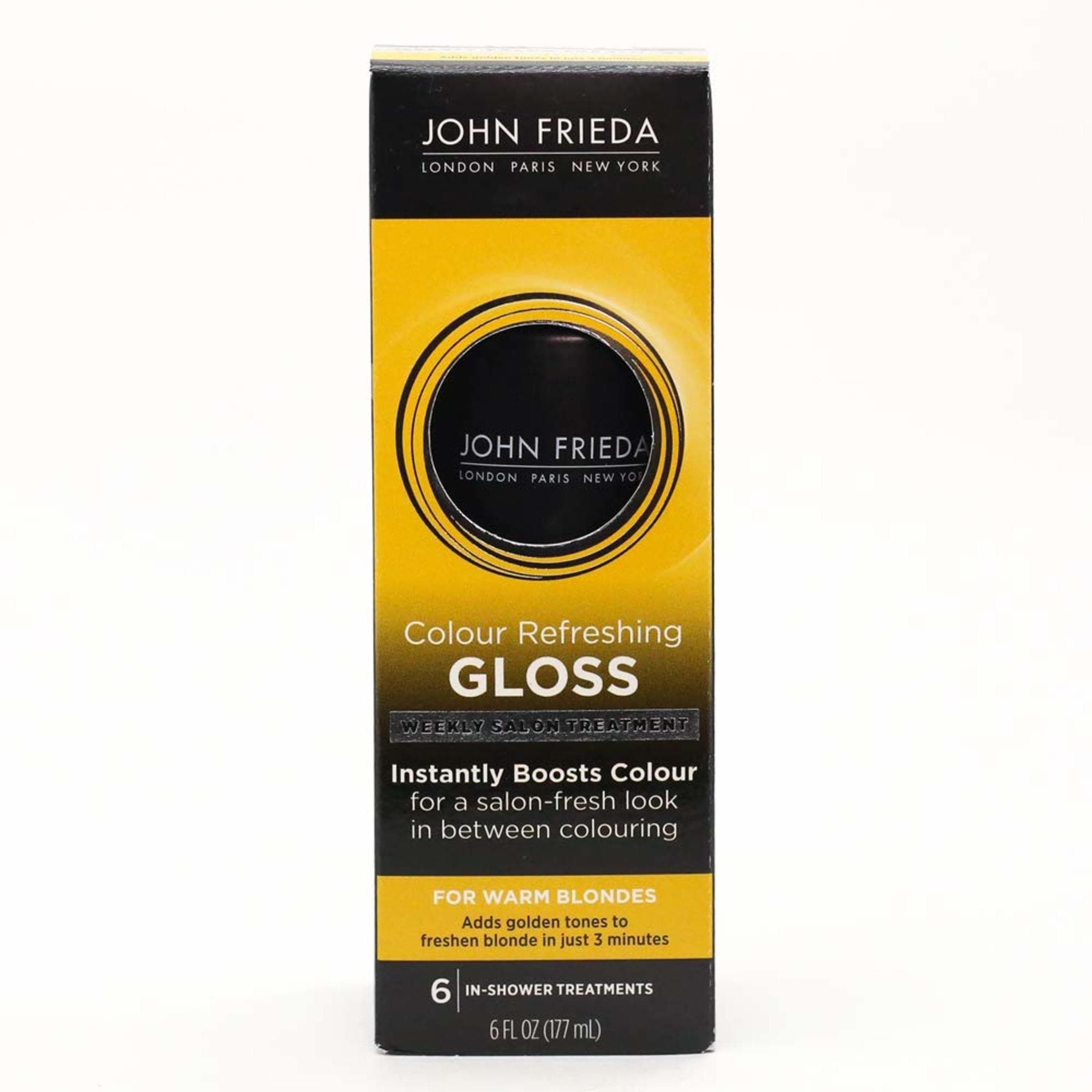 John Frieda Colour Refreshing Gloss, Warm Blonde, Vibrancy Extending Hair Treatment, Deep Golden Tones, 6 Ounce, Ammonia and Peroxide Free