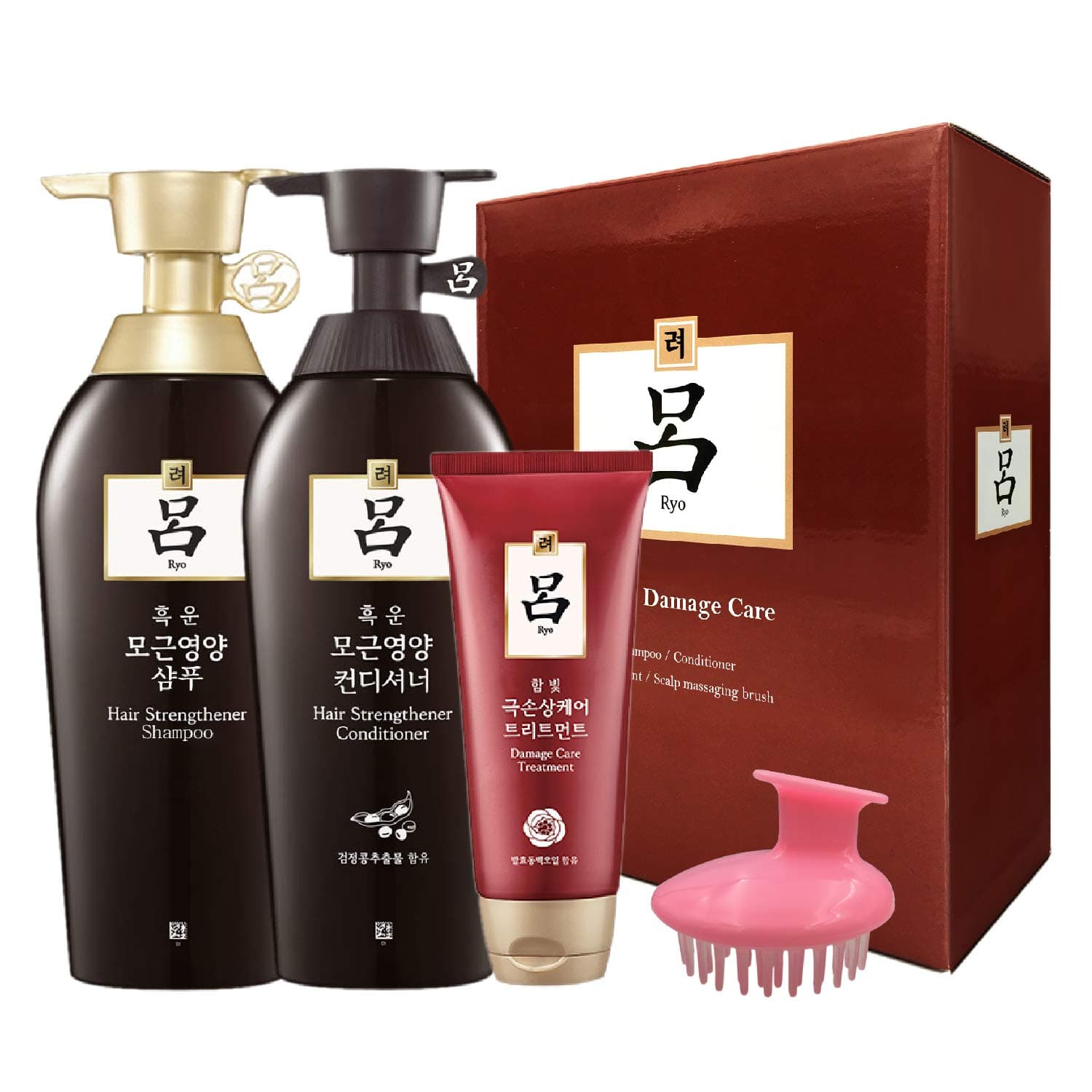 Ryoe Heukwoon Root Volume Shampoo, Conditioner, Scalp Massaging brush set