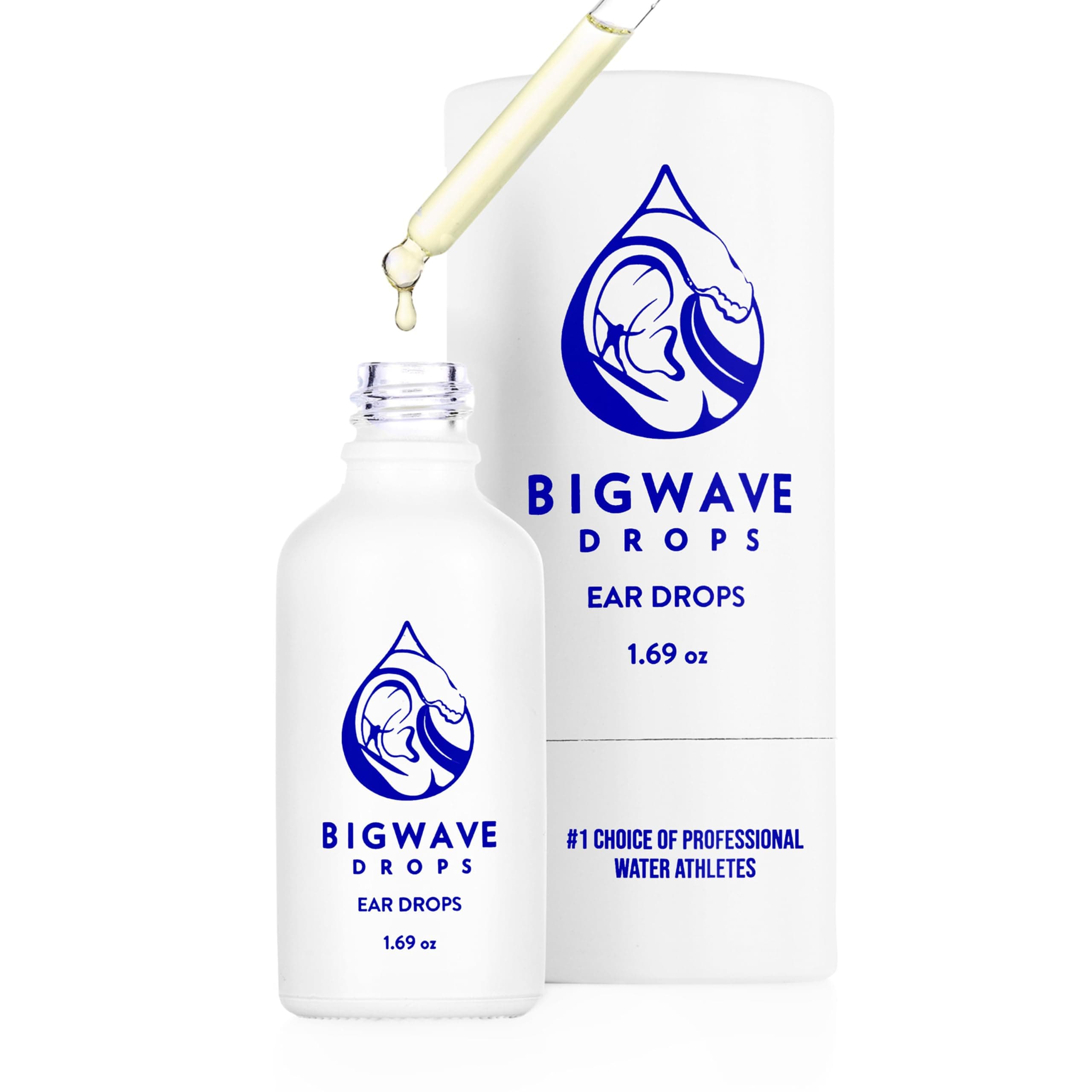 BigWave Ear Drops - Infection and Itching Discomfort Relief- Contains Anti-Inflammatory, Healing, Drying, & Soothing Properties - For Swimmers, Surfers, Water Athletes