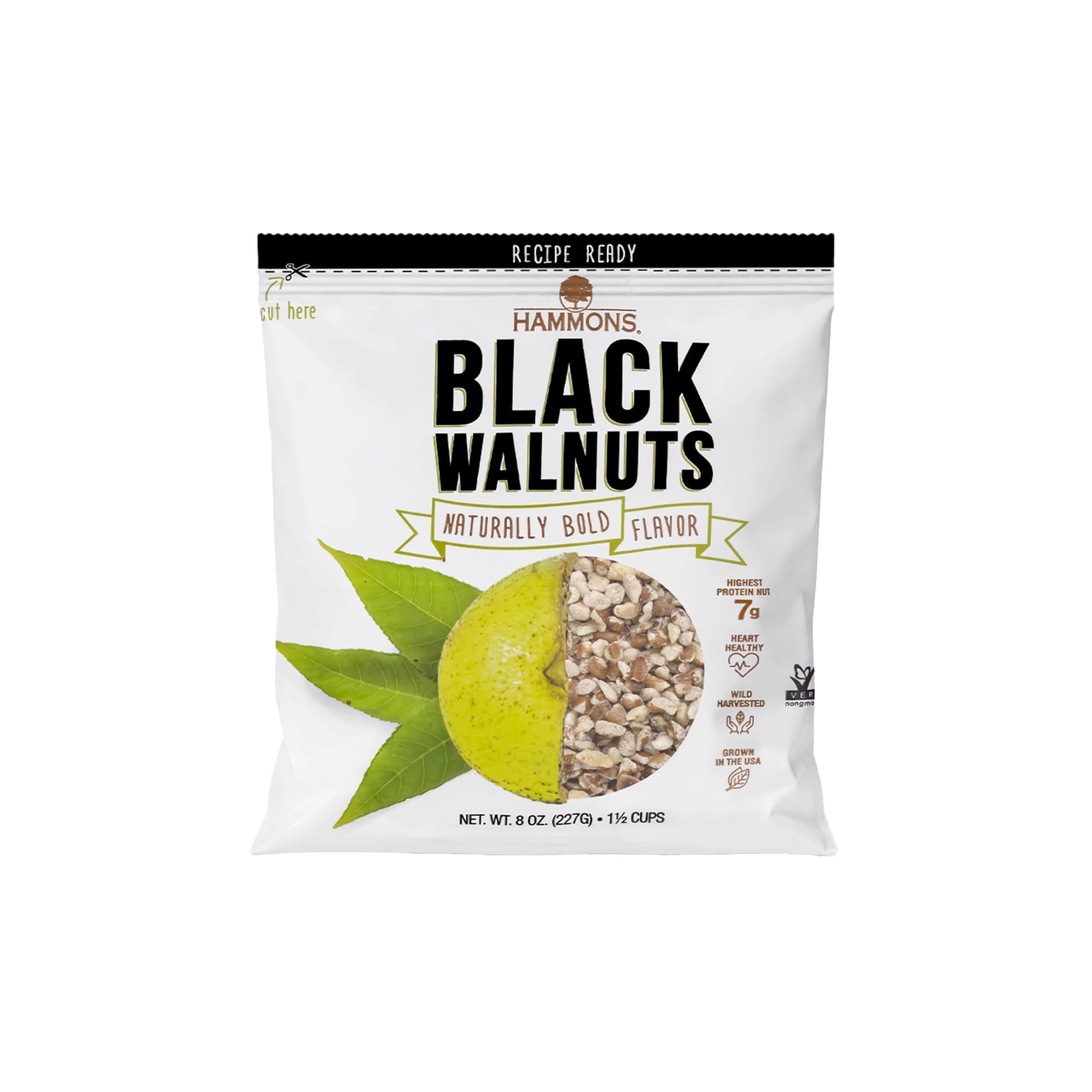 Black Walnuts - Wild Harvested - Non-GMO, Gluten Free, High Protein, Keto Snack - Recipe Ready Nuts Great for Cooking and Baking - 8oz