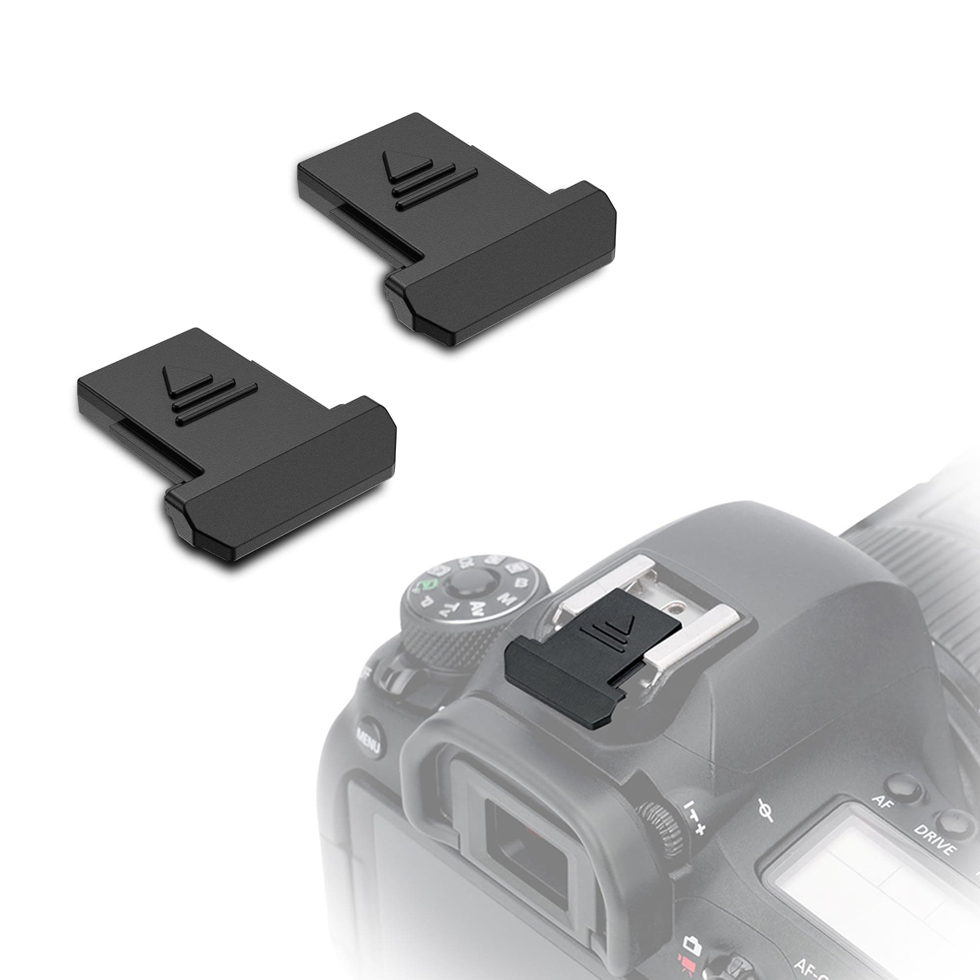 JJC 2 PCS Camera Hot Shoe Cover Cap Protector for Canon EOS R100/R5/R6/RP/R 7D/6D/5D Mark IV/III/M50/M5 Mark II/Rebel T8i/T7i/T7/T6i/T6/T5 SL3/SL2 and More: Black