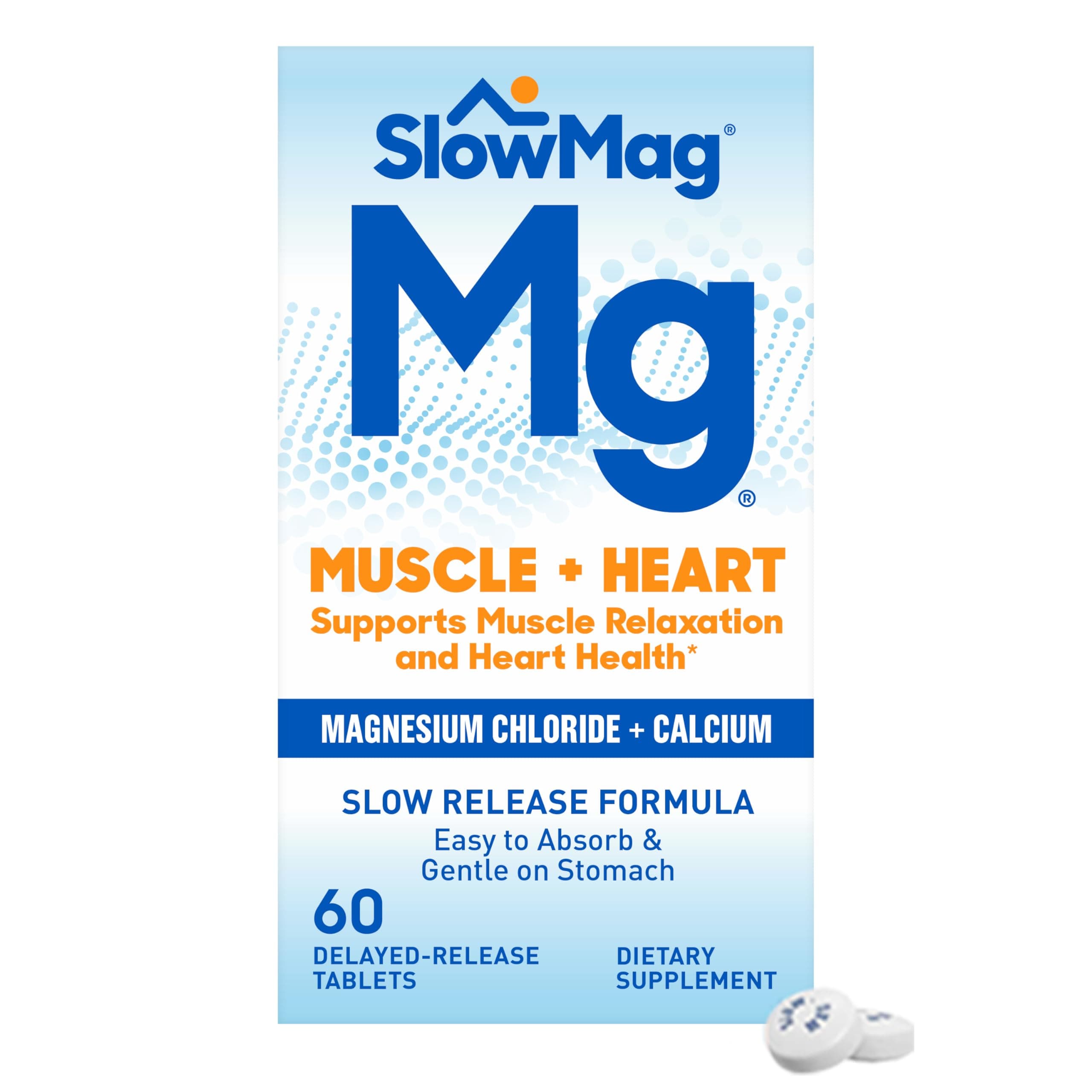 Mg Muscle + Heart Magnesium Chloride with Calcium Supplement, 60 Count