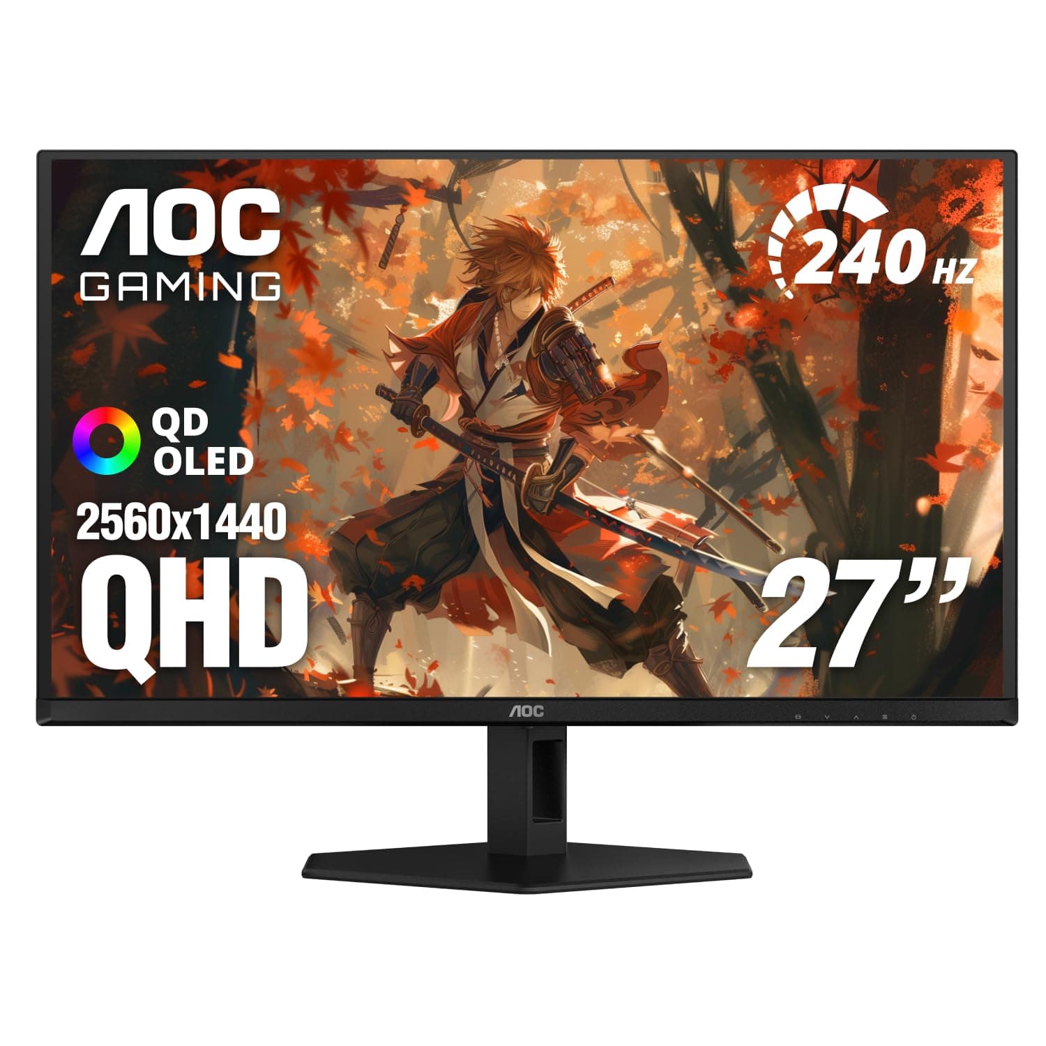 Q27G4XN 27" Gaming Monitor, 2K QHD 2560x1440, 180Hz 1ms, Adaptive-Sync, Height Adjustable, 2X HDMI 2.0, 1x Display Port, Xbox/PS5/Switch Ready, 3-Year Zero-Bright-dot
