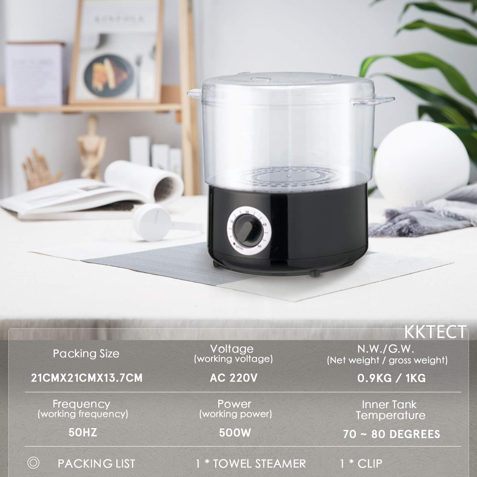 KKTECT 5 Minutes Fast Heating Towel Steamer Heating Massage Stones Commercial Small Barber Towel Warmer Mask Heating Daytime Spa Towel Heater Multiple Uses