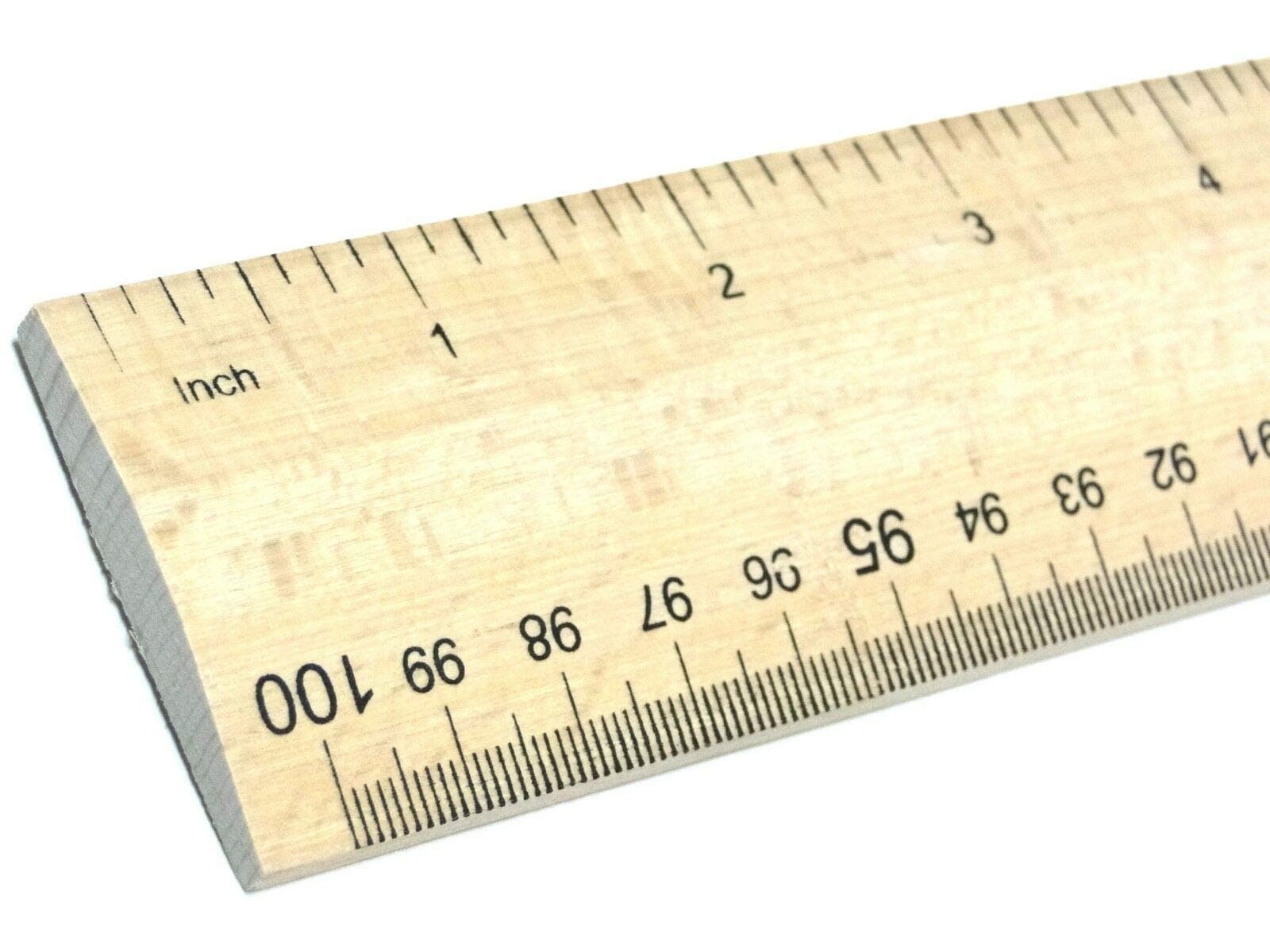 Habercrafts Wooden Ruler 1 Meter, Imperial & Metric Markings, Hardwood, School, Office, Tailors, Bench with Handle for Easy Measuring
