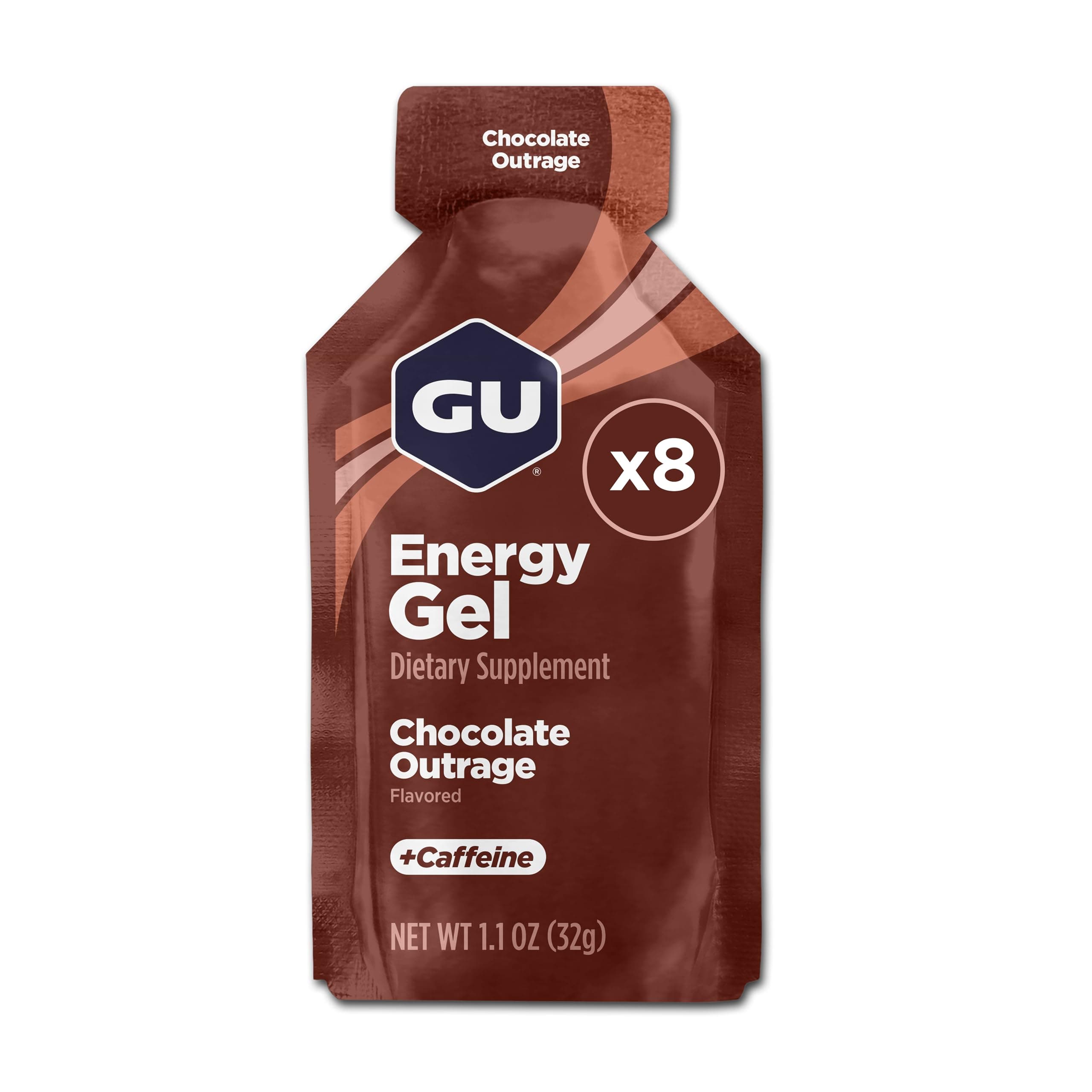 GU Energy Original Sports Nutrition Energy Gel, Chocolate Outrage - 24 Count Box