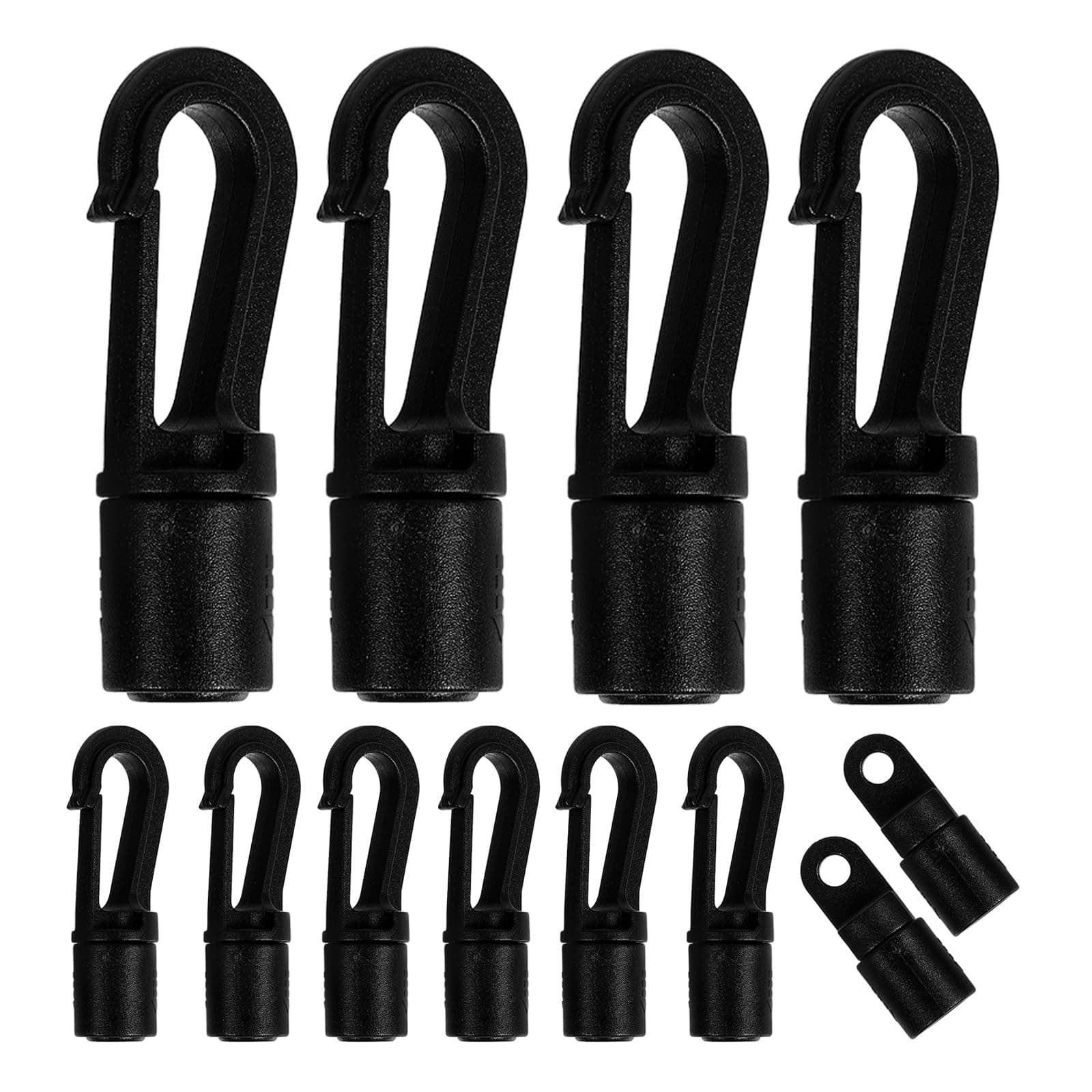 ULTECHNOVO Kayak Accessories Fixing Buckle 12Pcs Bungee Cord End Hooks Elastic Cord Terminal Ends for Boat Elastic Rope Outdoor Kayaking and Canoeing