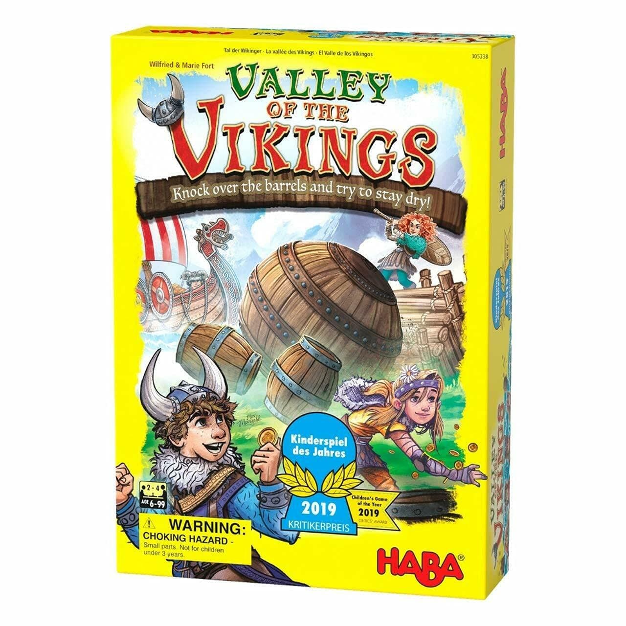 HABA Valley of the Vikings Board Game | Award-Winning Strategy & Dexterity Game for Kids Ages 6+ | Fun Family Game with Wooden Bowling Action | Adventure Board Game by HABA 305338