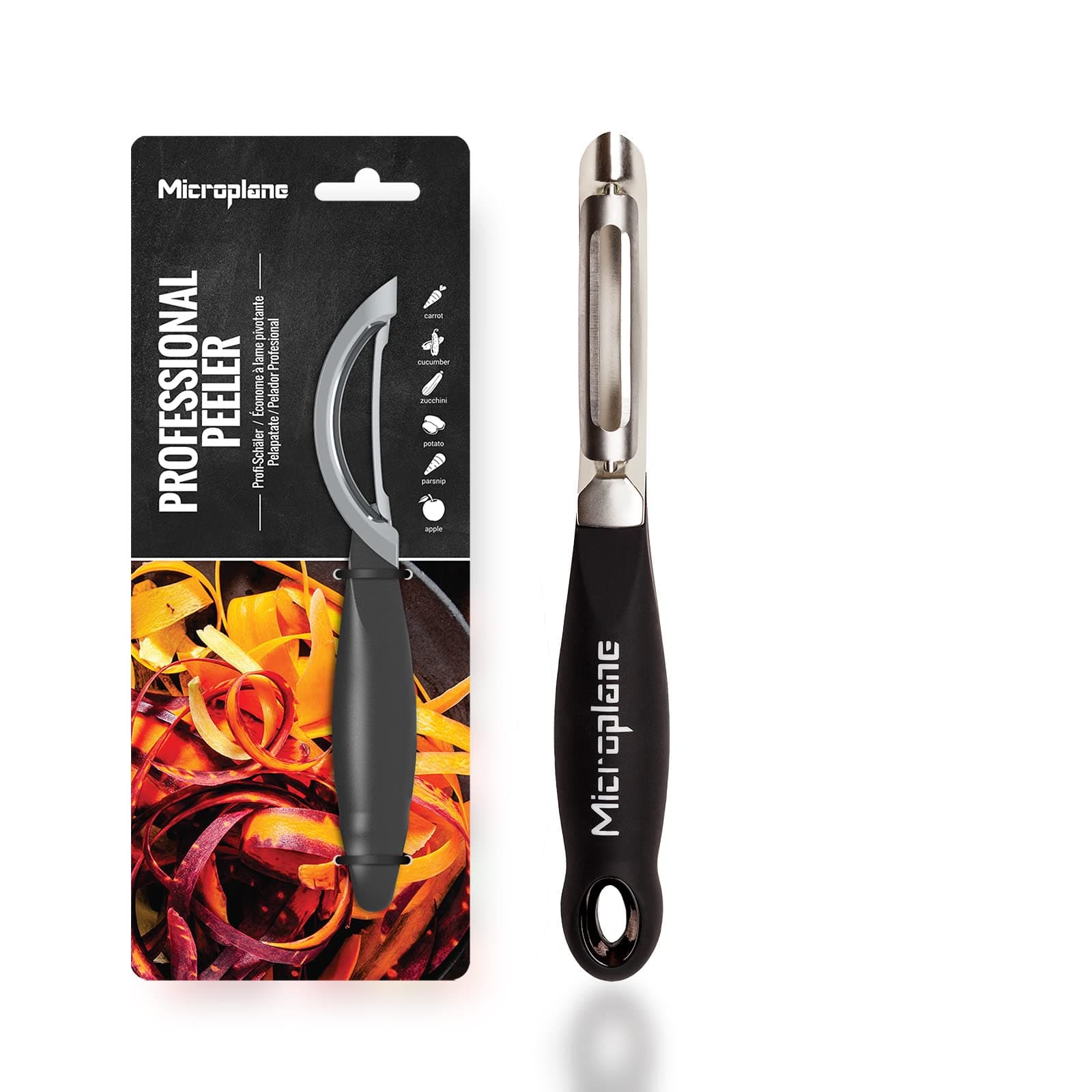 48091 Professional Peeler Stainless steel/Black for right and left hand use