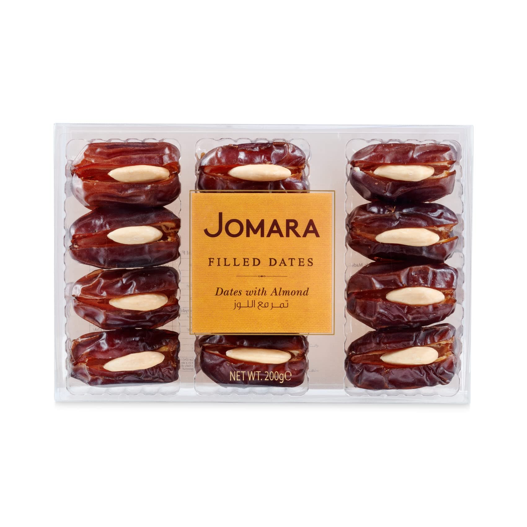 Jomara Dates With Almonds, 200 gm, Brown