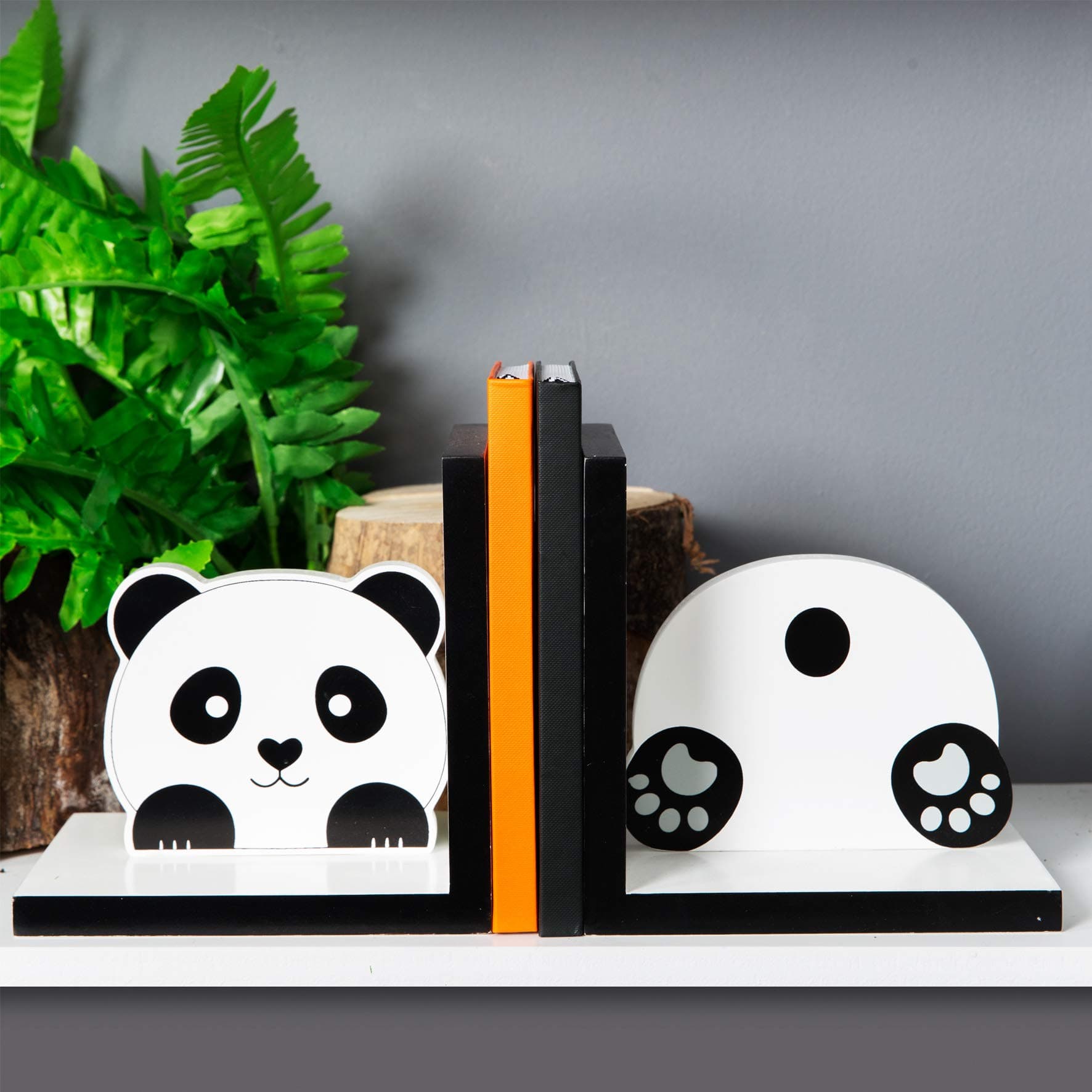 Widdop & Co Pair of Wooden Panda Bookends - Fun Cute Zoo Jungle Animals Support For Book