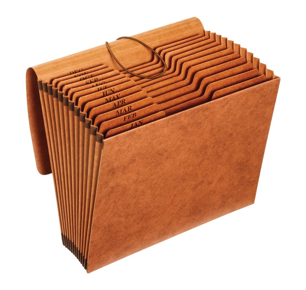 Globe Weis/pendaflex heavy duty expanding file with flap, 12 monthly pockets, 1/3 cut tabs, brown, letter size (r117mlhd)
