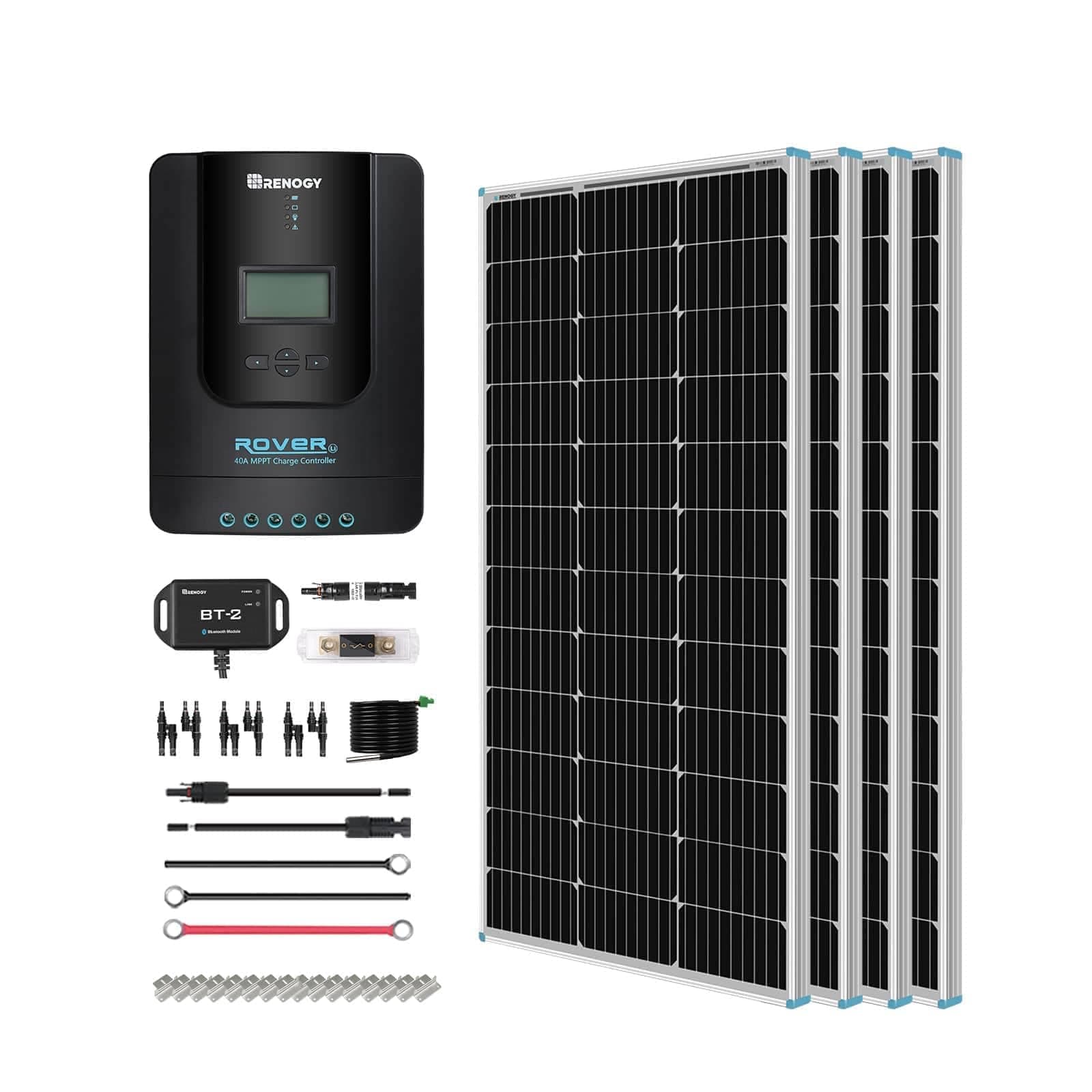 800W 12V Monocrystalline Solar Premium Kit Rover 60A Charger Controller